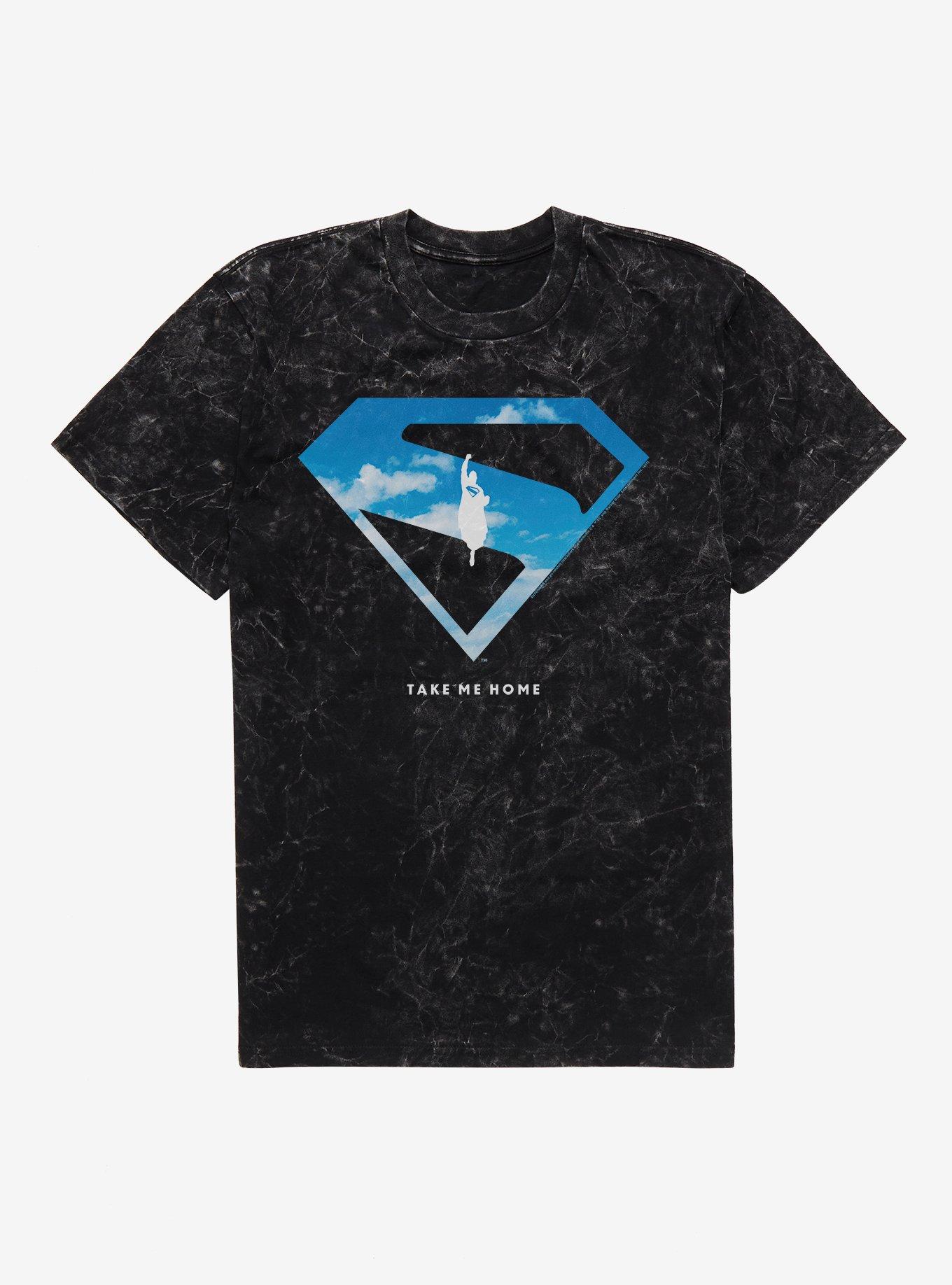 DC Superman Fly Up Mineral Wash T-Shirt, BLACK MINERAL WASH, hi-res
