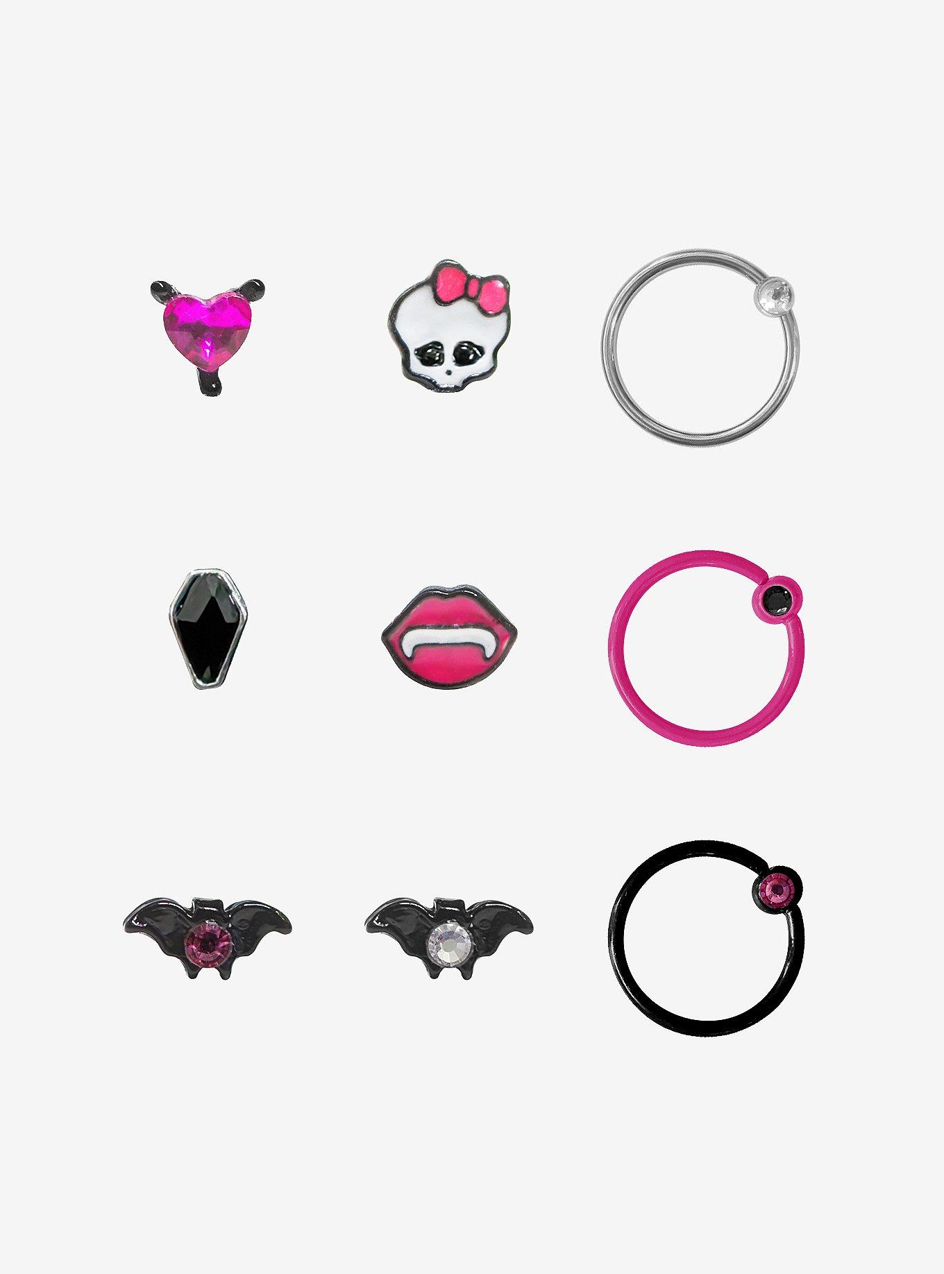 Steel Monster High Draculaura Nose Stud & Hoop 9 Pack, , hi-res