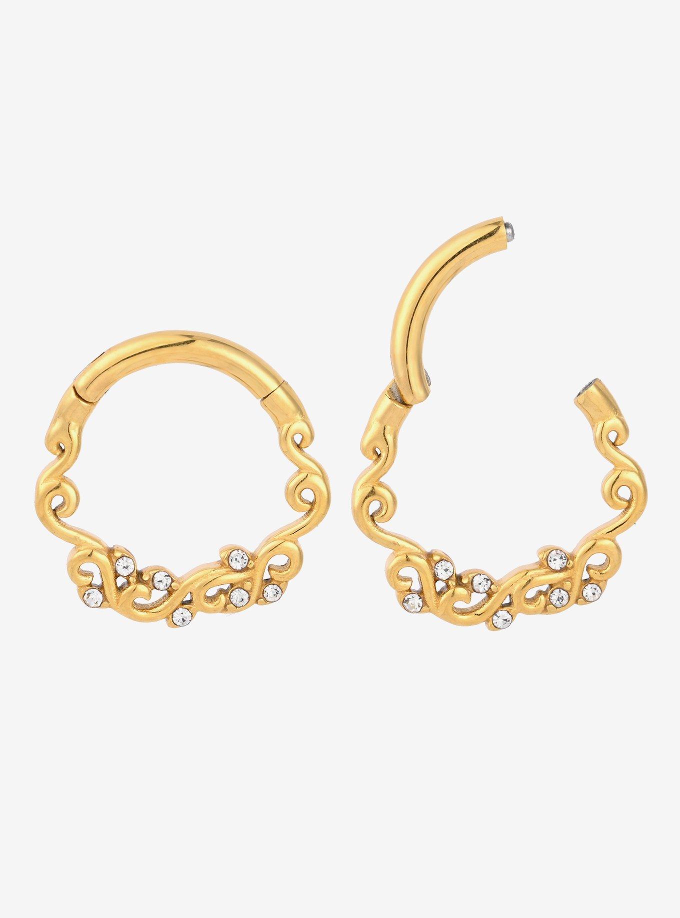 Steel Gold Swirls Hinged Clicker, , hi-res