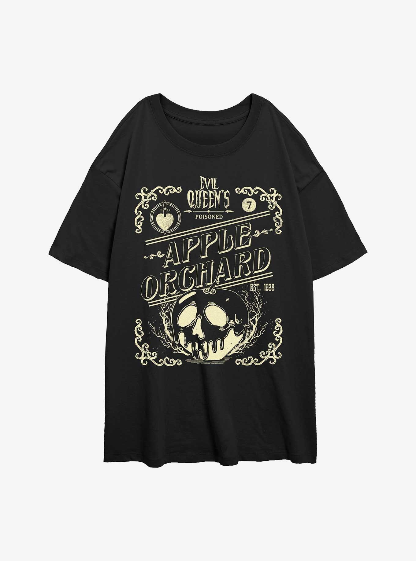 Disney Villains Evil Queen Apple Ochard Womens Oversized T-Shirt, BLACK, hi-res