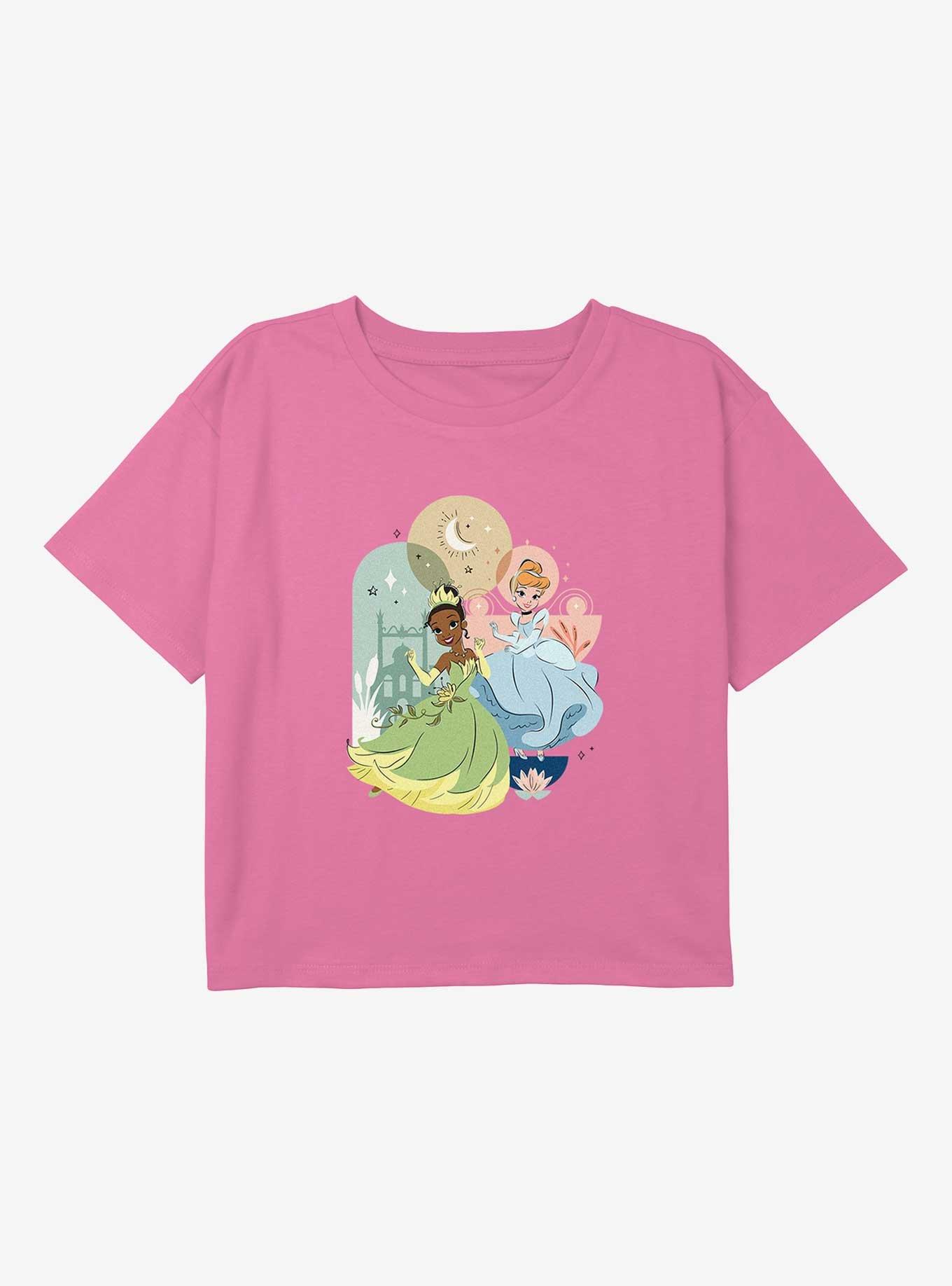 Disney Princesses Cinderella And Tiana Duo Youth Girls Boxy T-Shirt, , hi-res