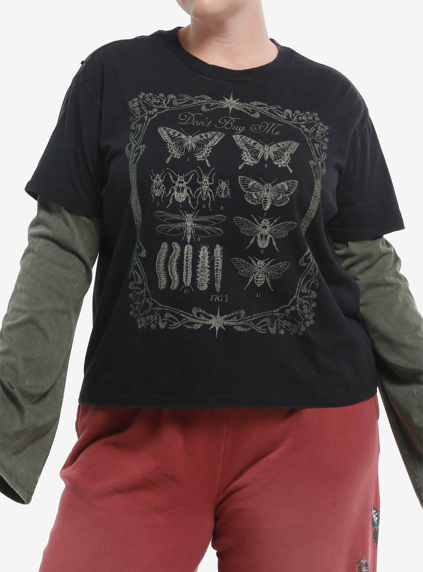 Thorn & Fable Don't Bug Me Twofer Long-Sleeve T-Shirt Plus Size, , hi-res