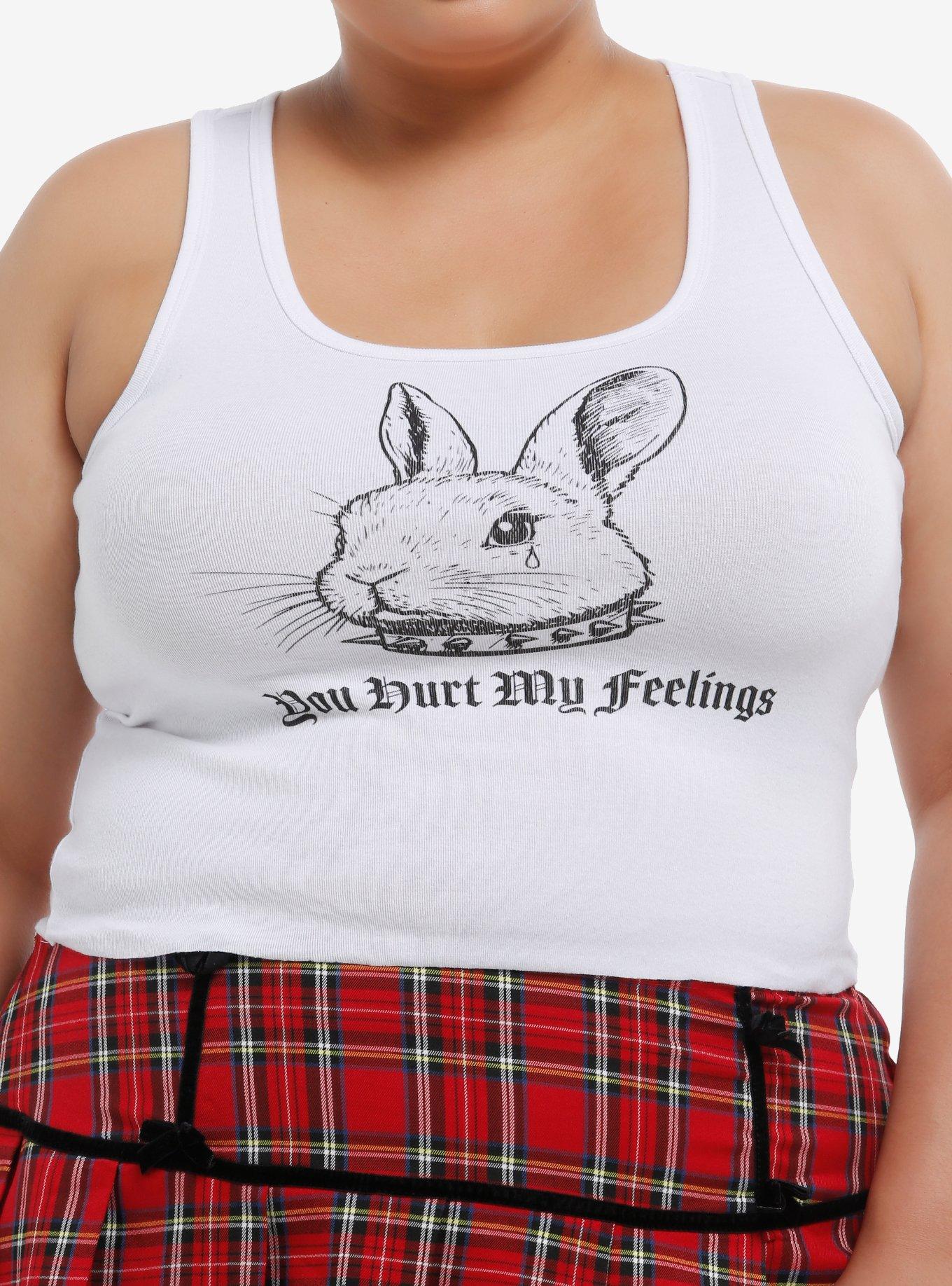 Goth Rabbit Hurt Feelings Girls Crop Tank Top Plus Size, , hi-res