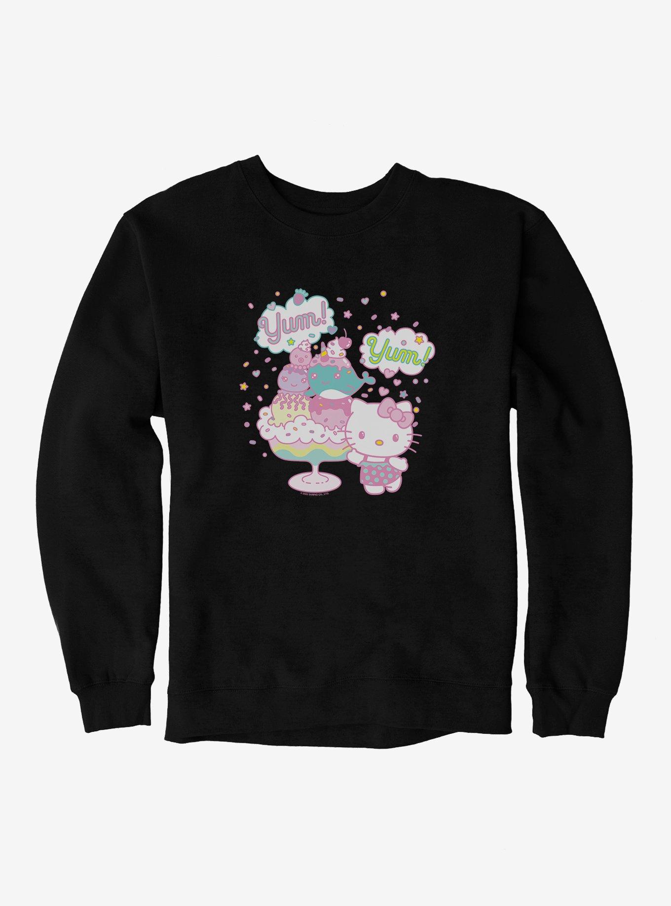 Hello Kitty Kawaii Vacation Dessert Time Sweatshirt, BLACK, hi-res