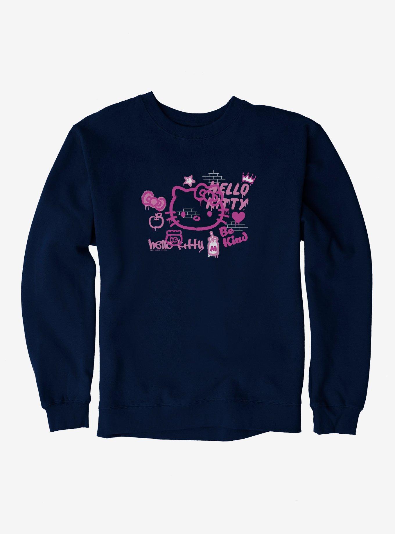 Hello Kitty Be Kind Graffiti Sweatshirt, NAVY, hi-res