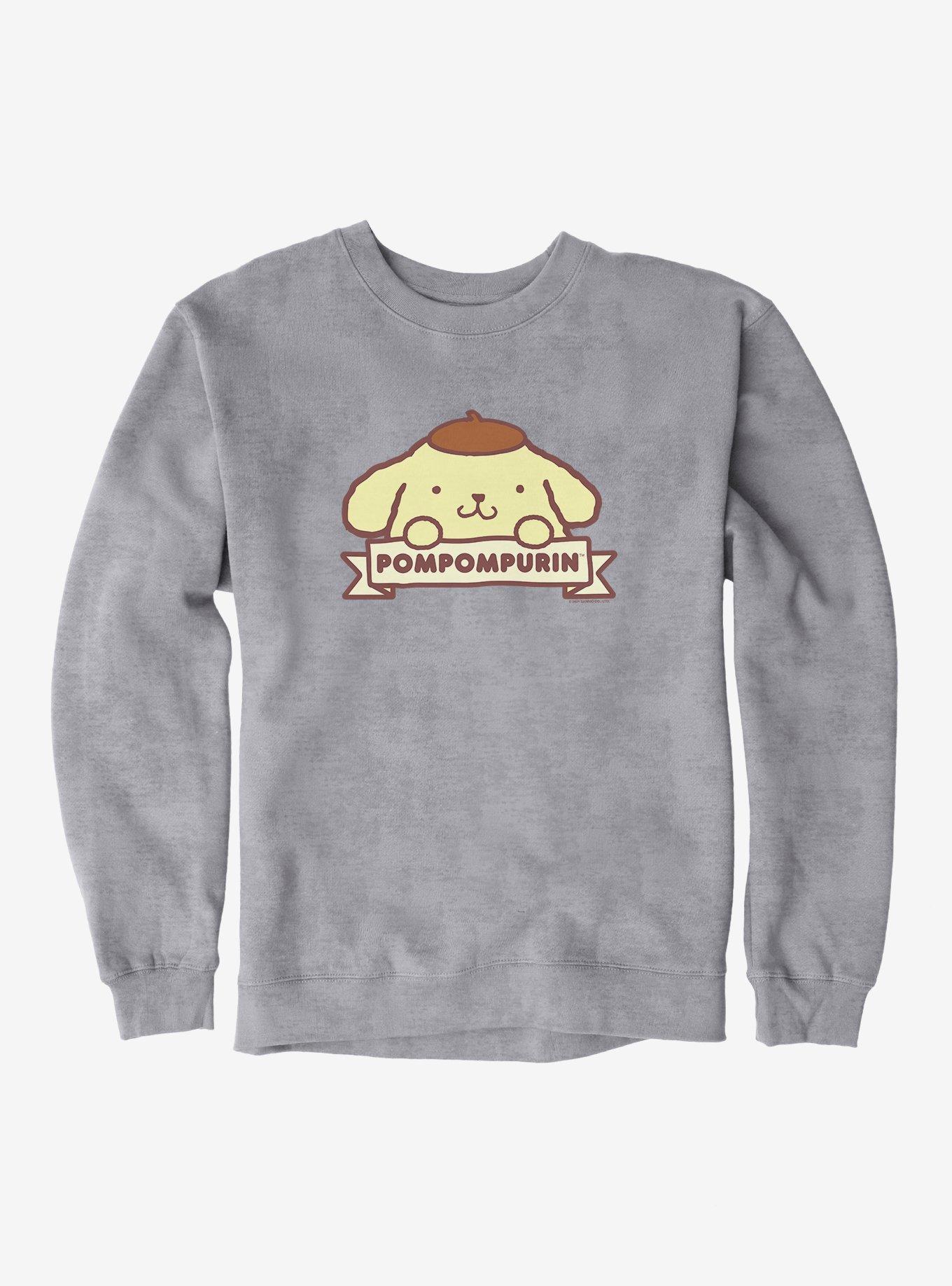 Pompompurin Character Sweatshirt, SPORT GRAY, hi-res