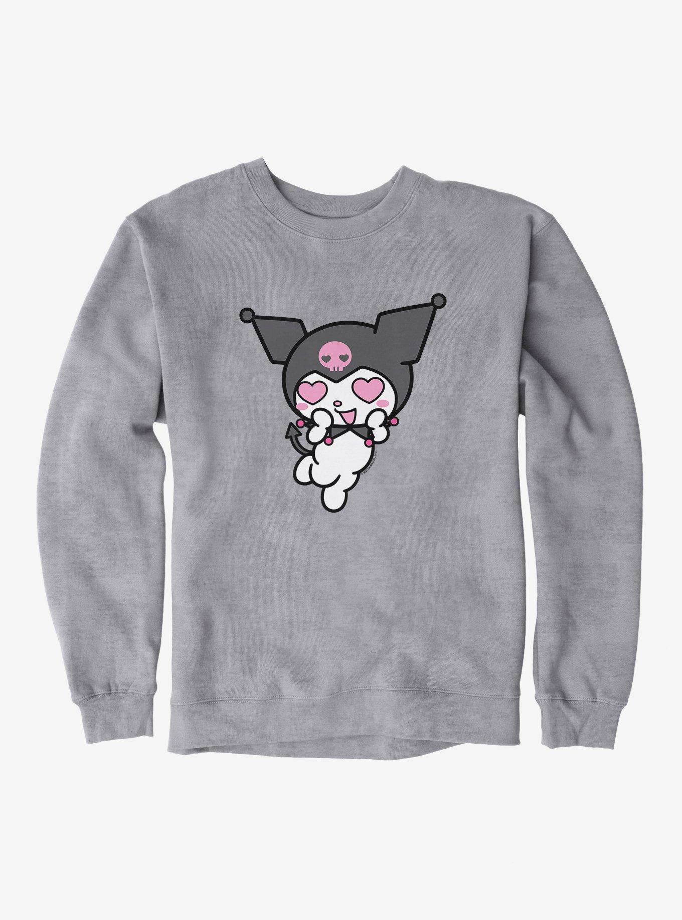 Kuromi Heart Eyes Sweatshirt, SPORT GRAY, hi-res