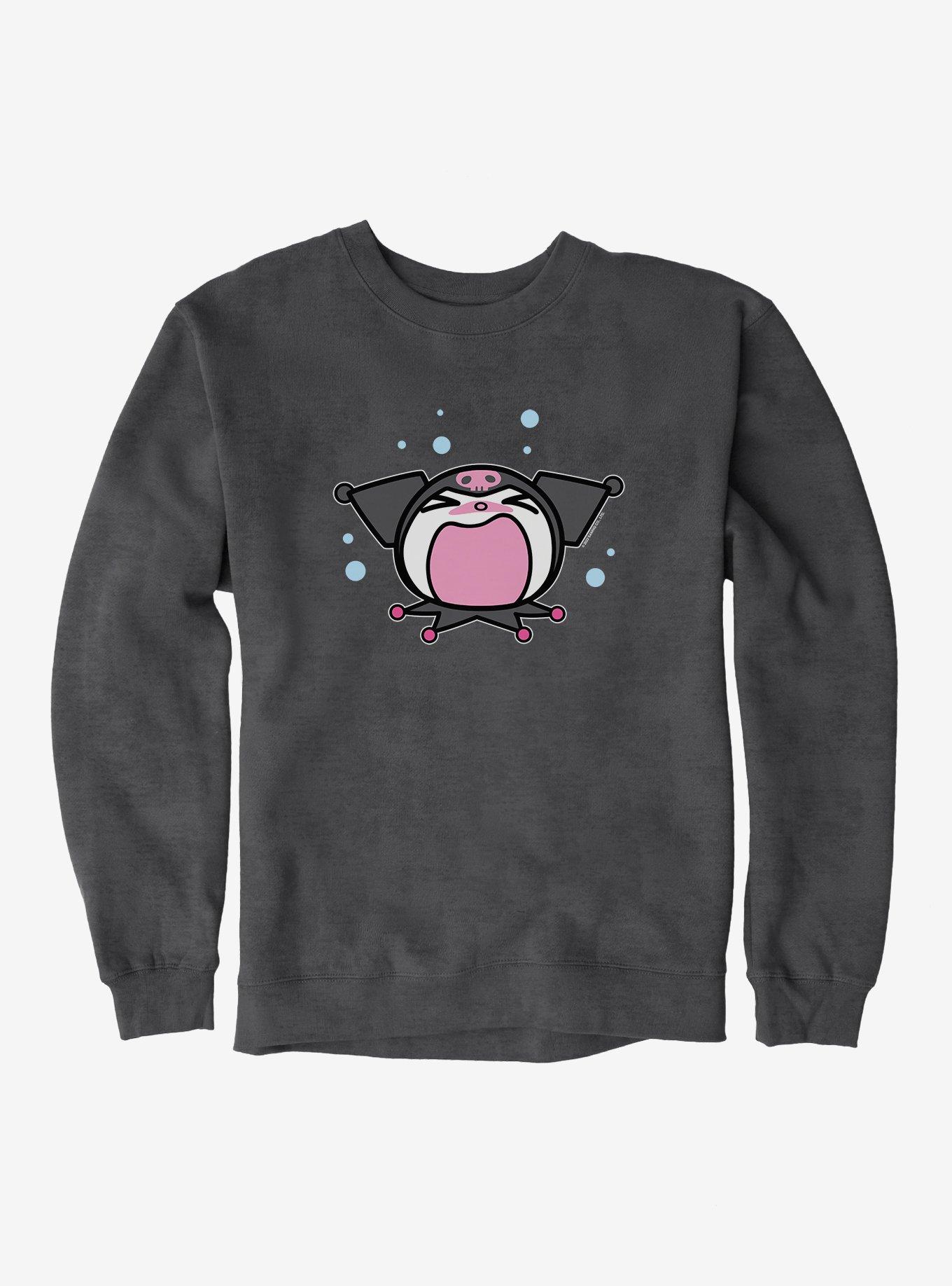 Kuromi Screaming Sweatshirt, DARK HEATHER, hi-res