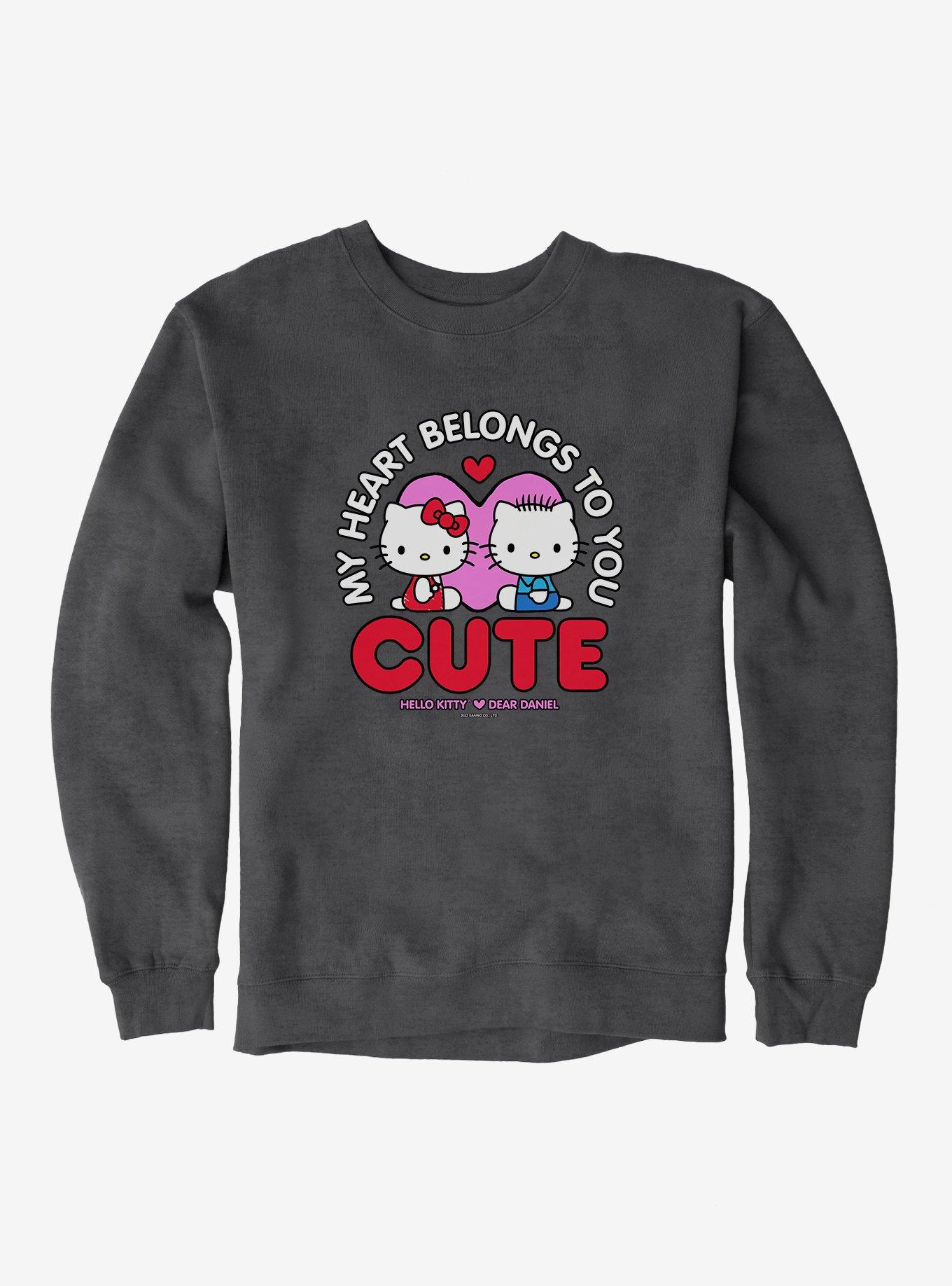 Hello Kitty Valentine's Day Heart Belongs To You Sweatshirt, DARK HEATHER, hi-res