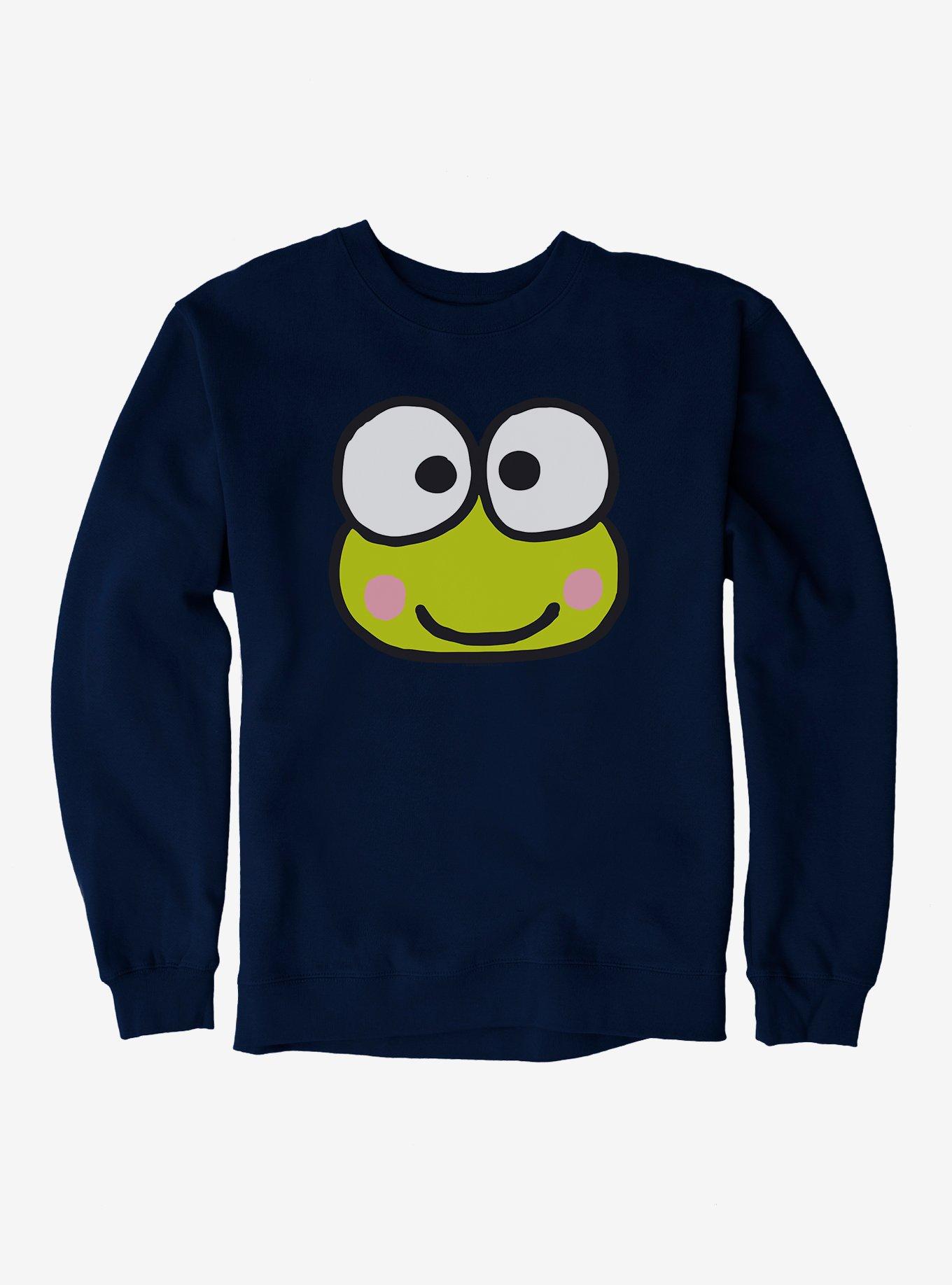 Keroppi Face Icon Sweatshirt, NAVY, hi-res