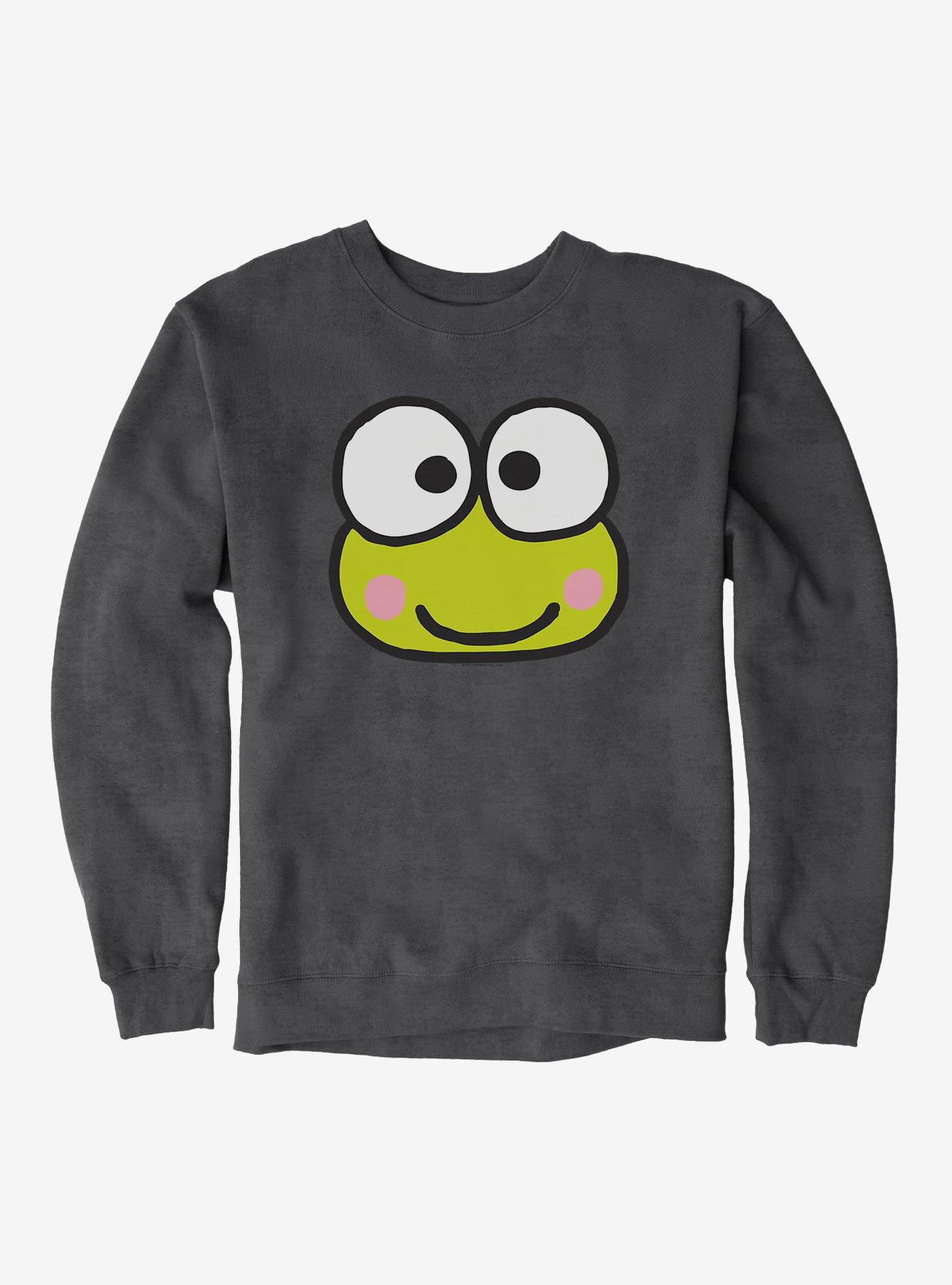 Keroppi Face Icon Sweatshirt, DARK HEATHER, hi-res