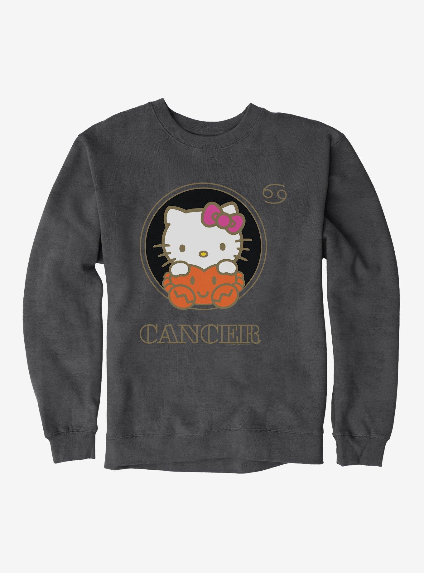 Hello Kitty Star Sign Cancer Stencil Sweatshirt, DARK HEATHER, hi-res