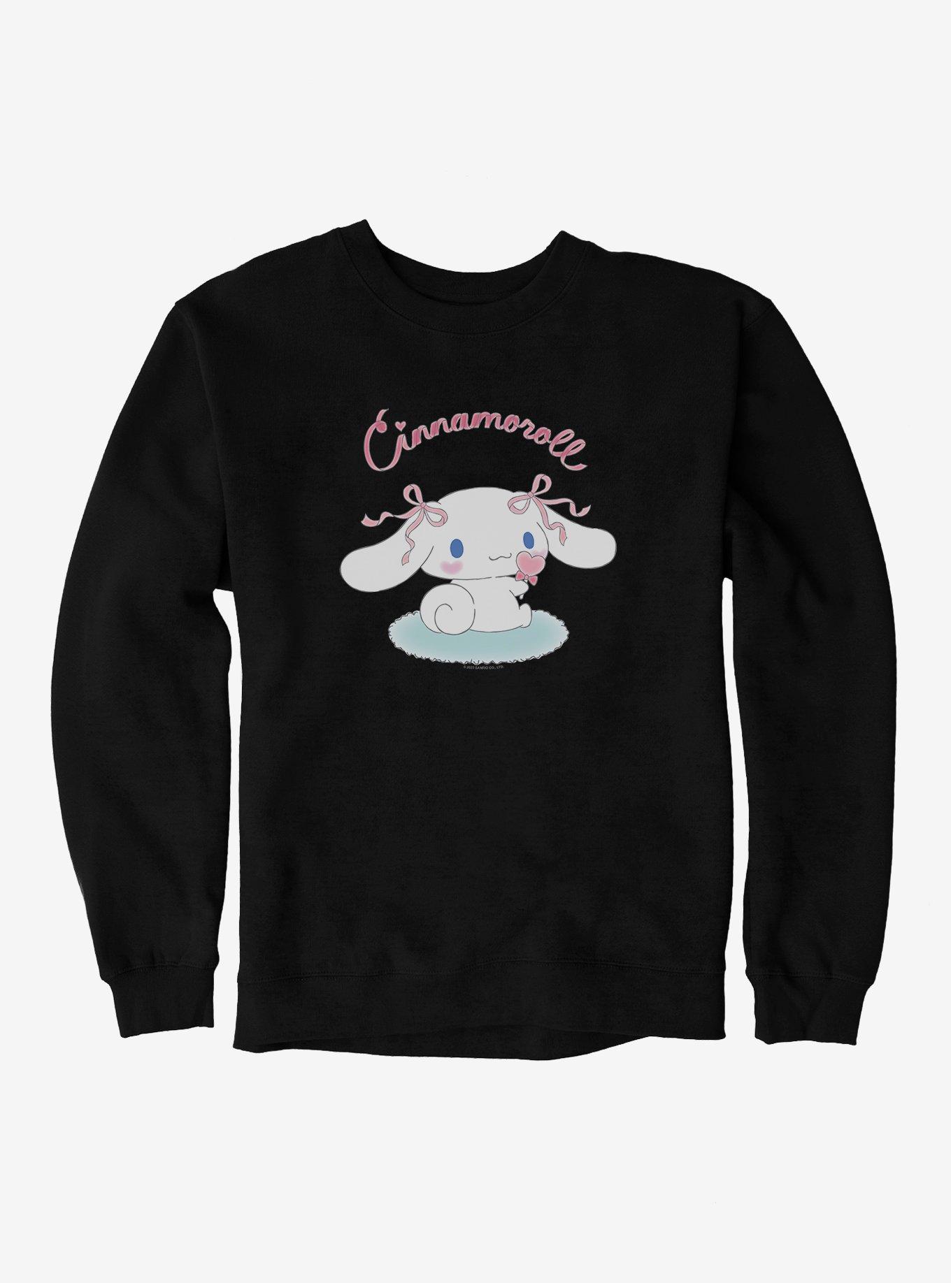 Cinnamoroll Logo Sweatshirt, BLACK, hi-res