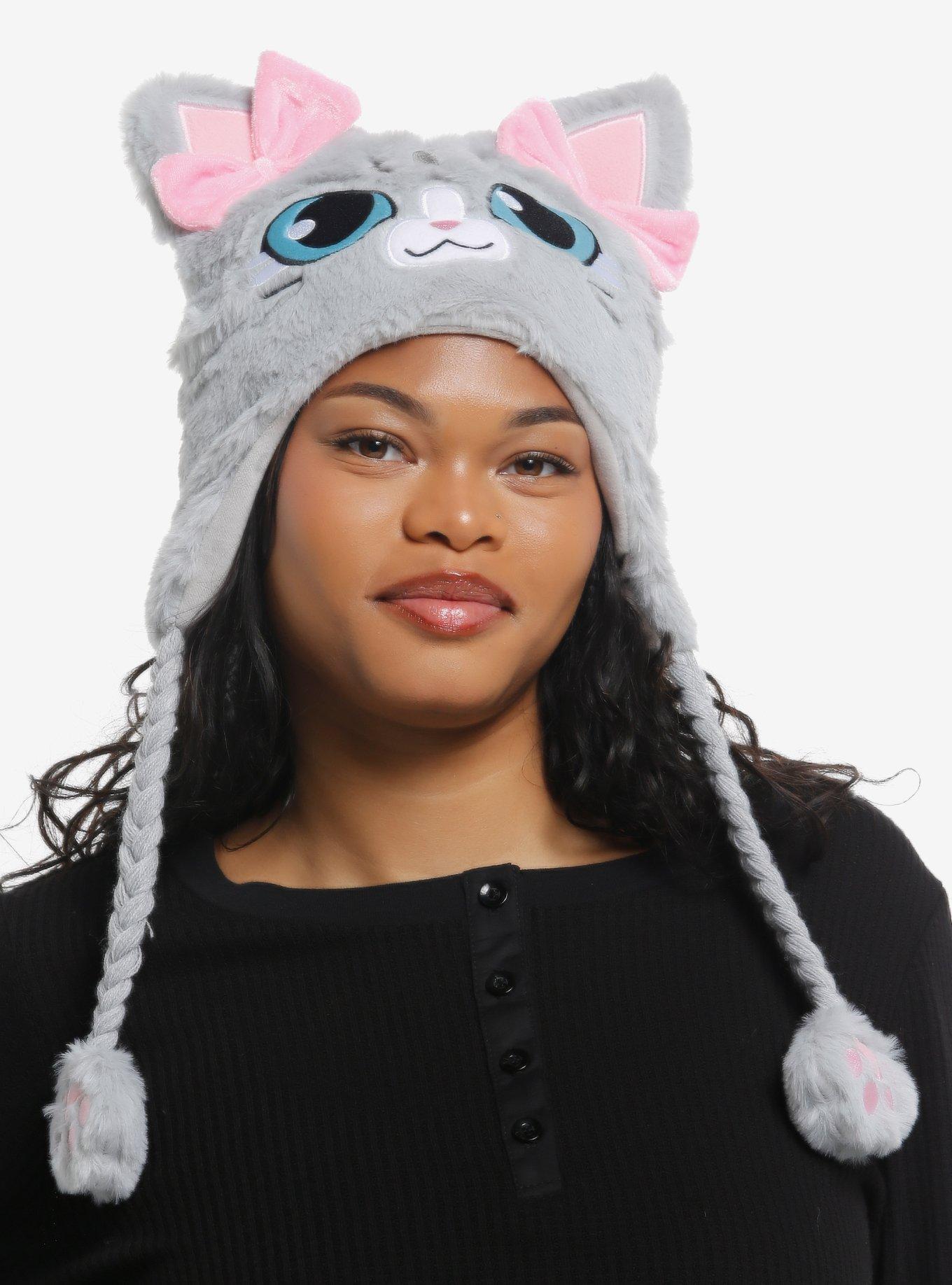Kawaii Cat Fuzzy Tassel Beanie, , hi-res