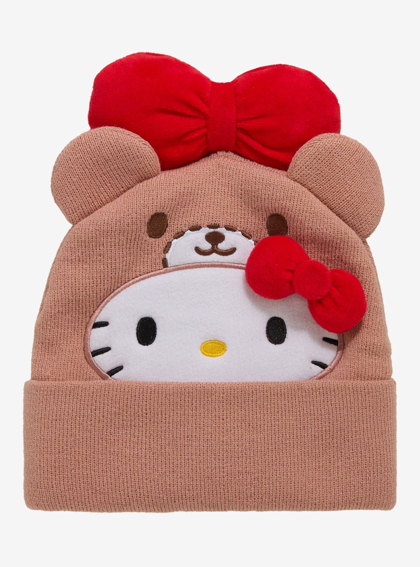 Hello Kitty Teddy Bear Plush Beanie, , hi-res