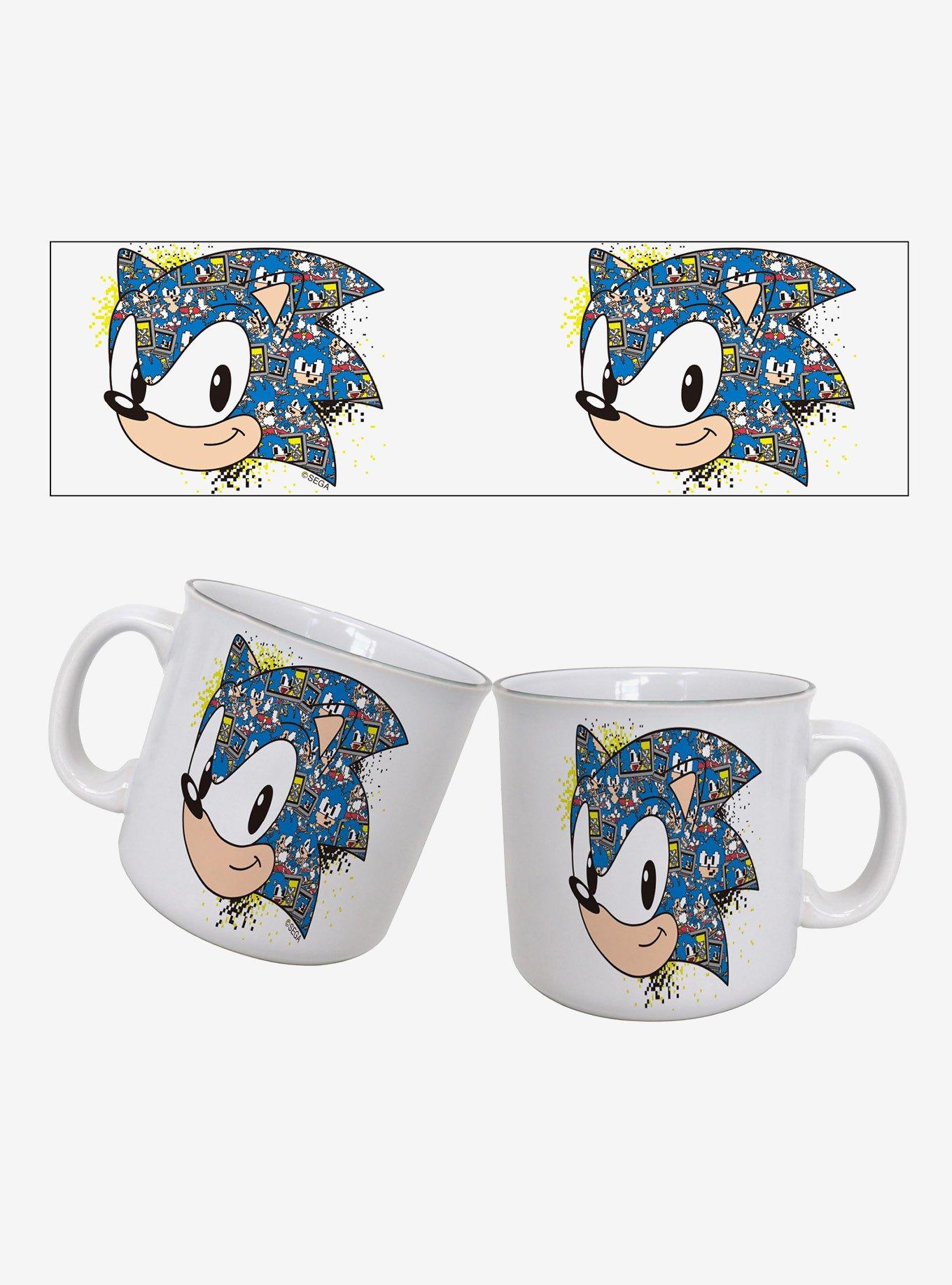 Sonic The Hedgehog Pixelated Face 20oz Camper Mug, , hi-res