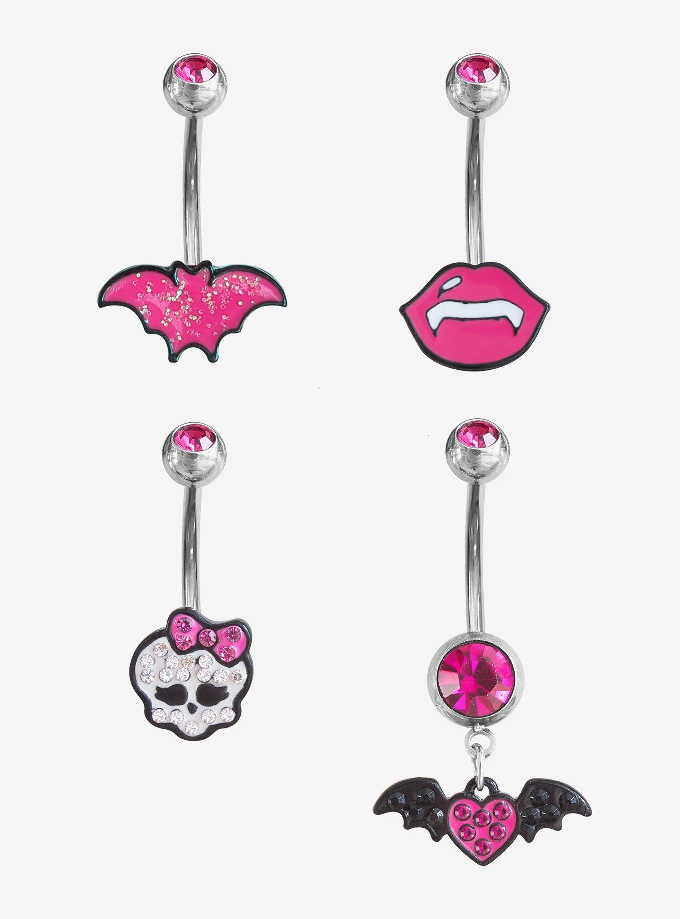 14G Monster High Draculaura Navel Barbell 4 Pack, , hi-res