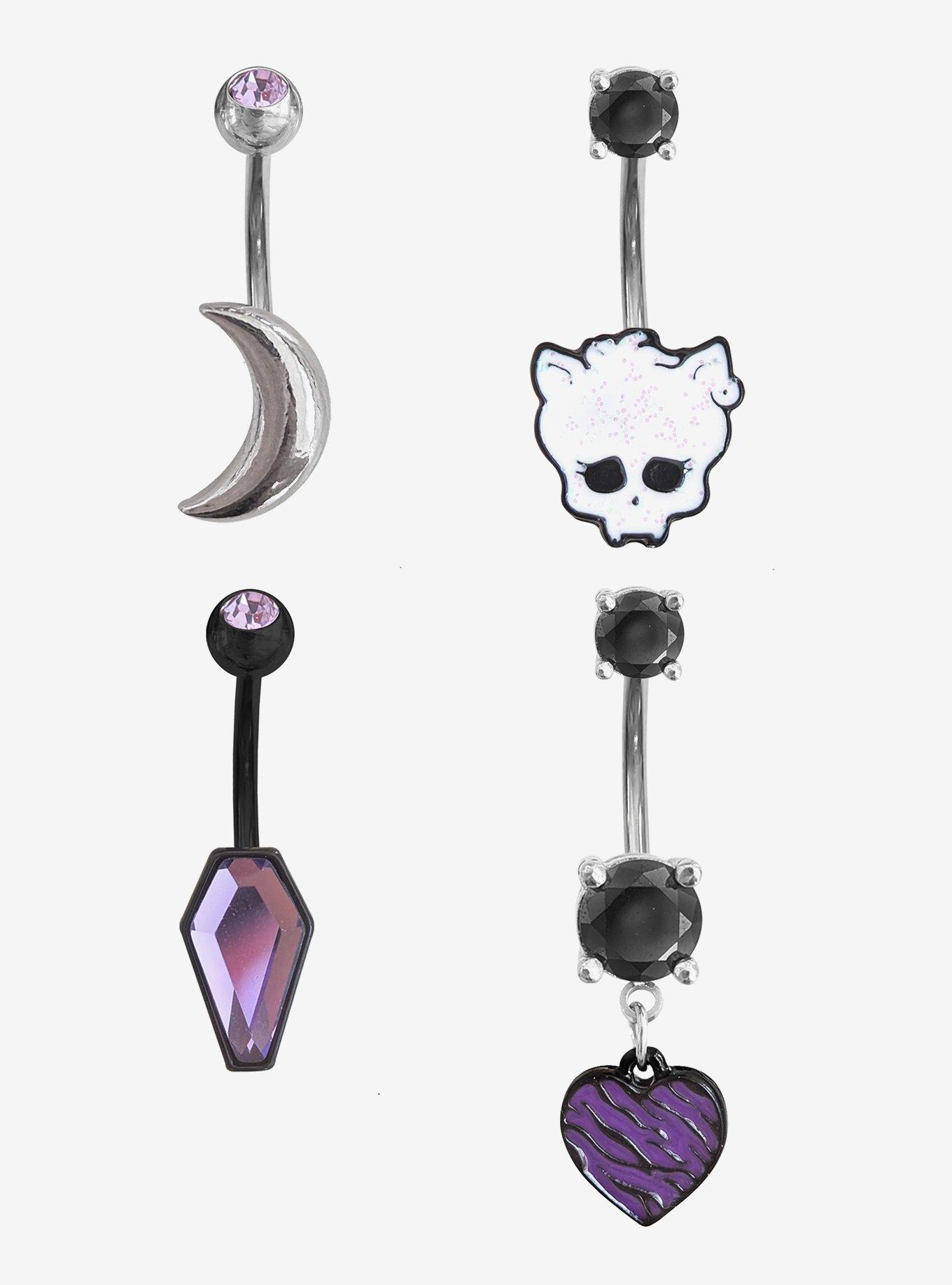 Steel Monster High Clawdeen Navel Barbell 4 Pack, , hi-res