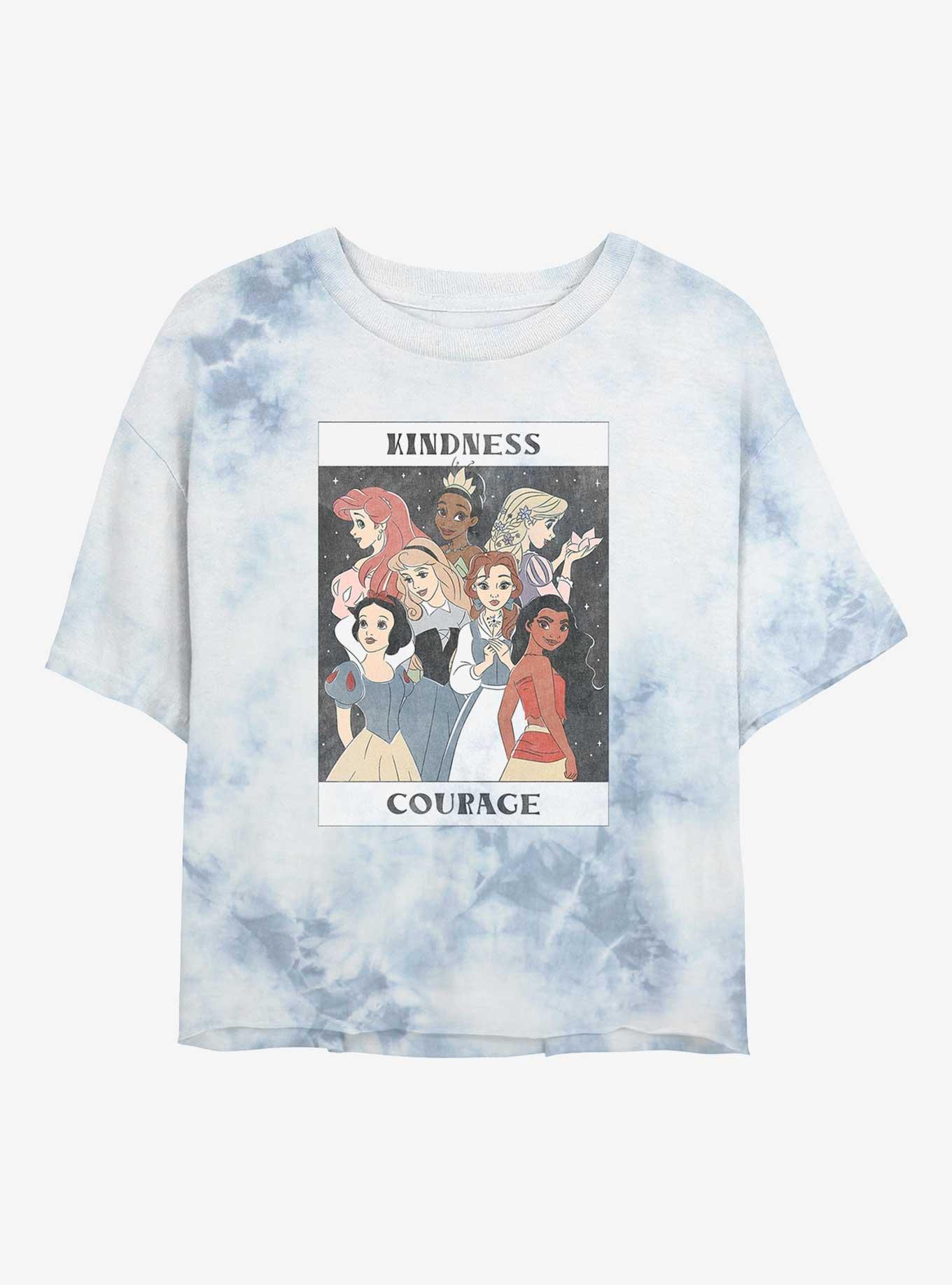 Disney Princesses Kindness And Courage Tie-Dye Womens Crop T-Shirt, , hi-res