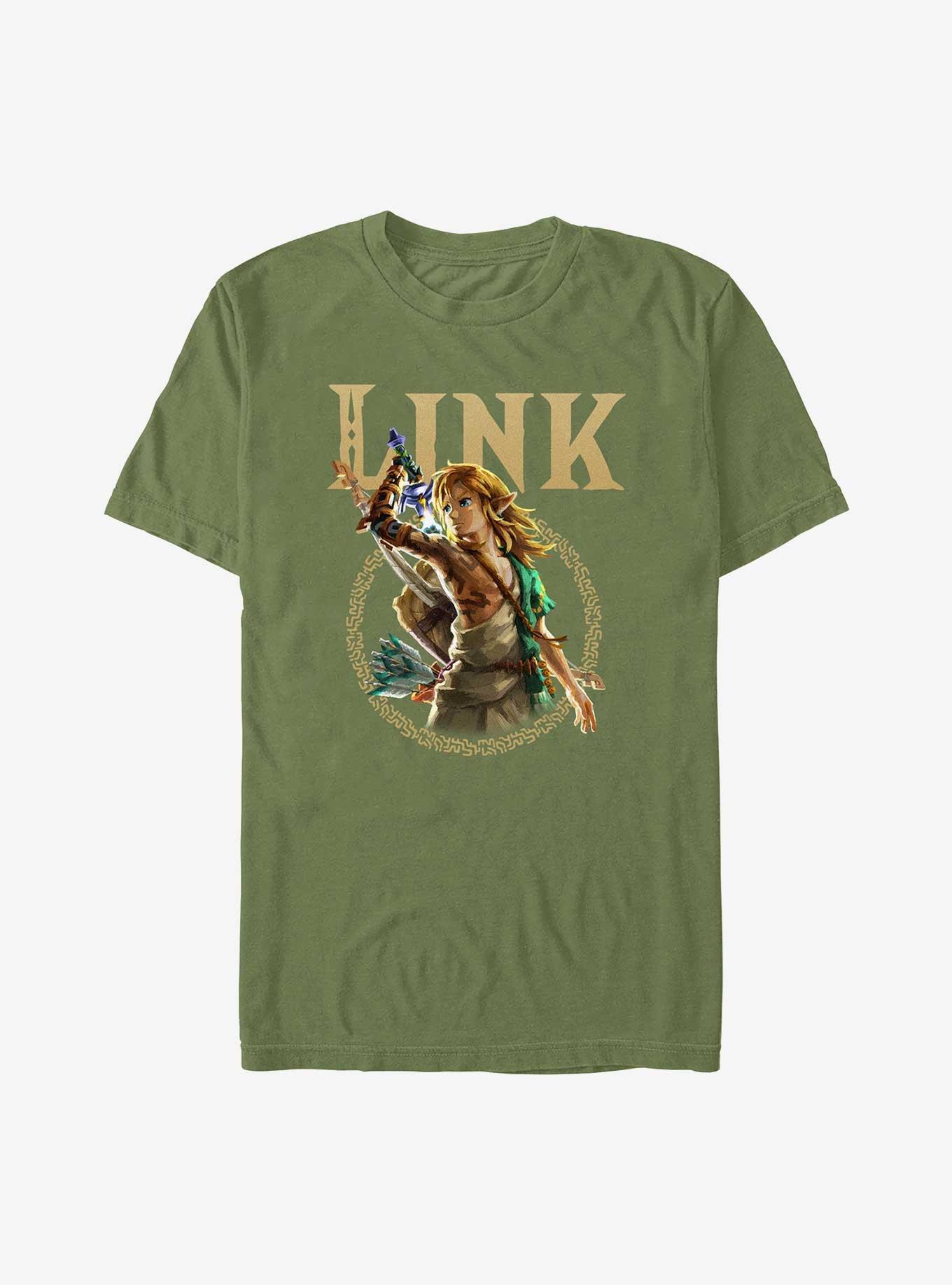 The Legend Of Zelda Link Tears Of The Kingdom Badge T-Shirt, MIL GRN, hi-res