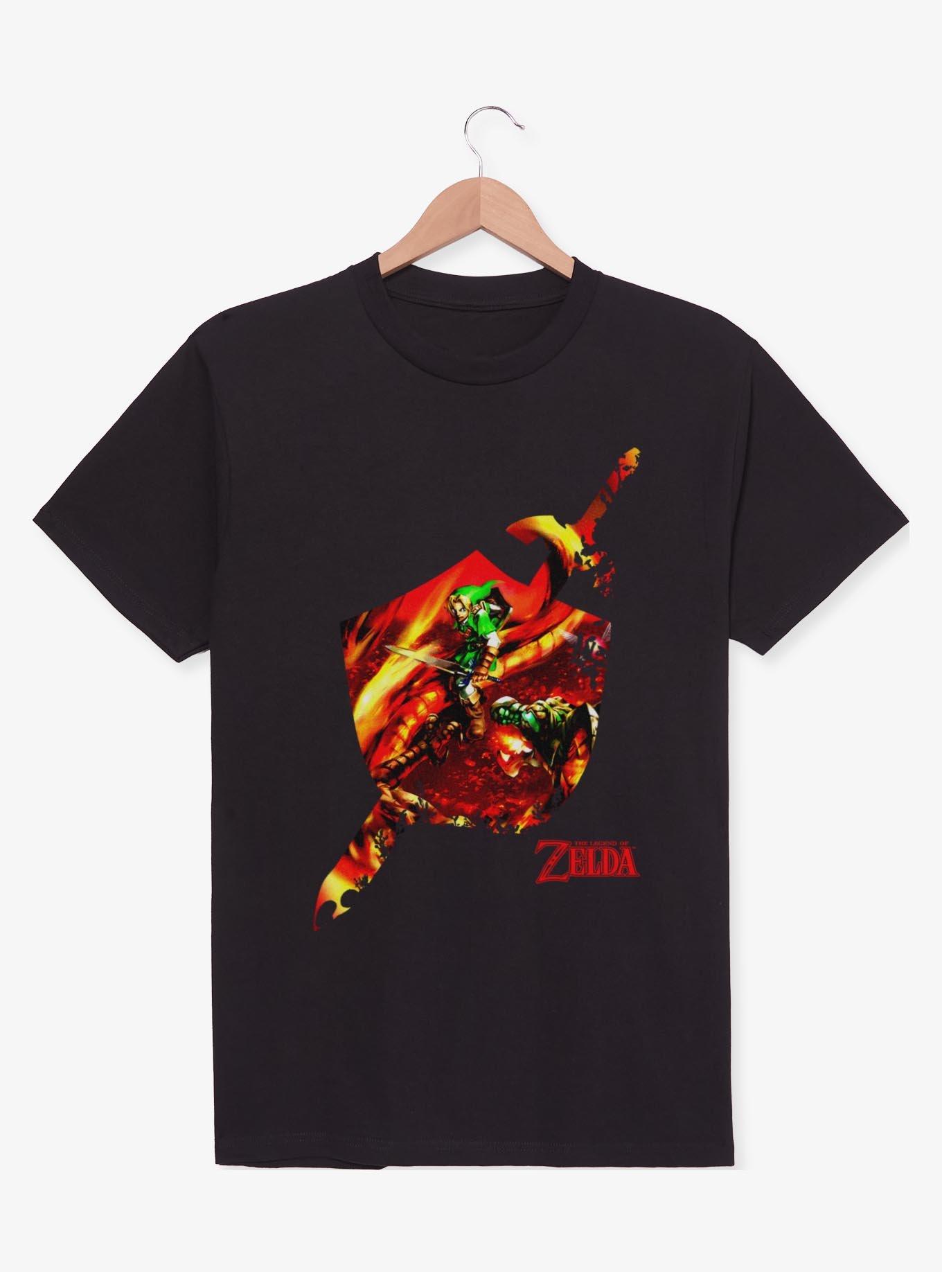 The Legend Of Zelda Link In Fire Shield Emblem T-Shirt