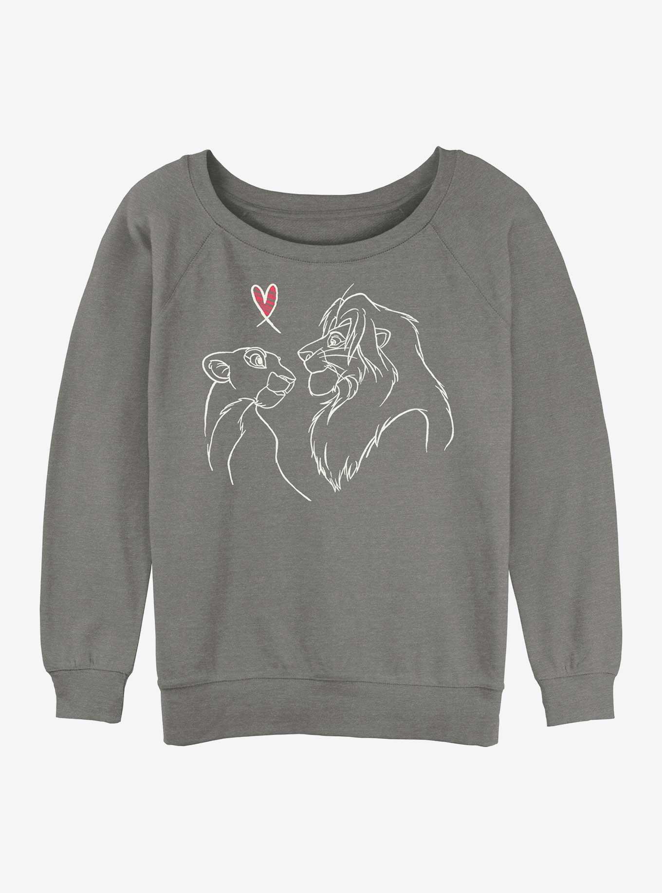 Disney The Lion King Simba And Nala In Love Womens Slouchy Sweatshirt