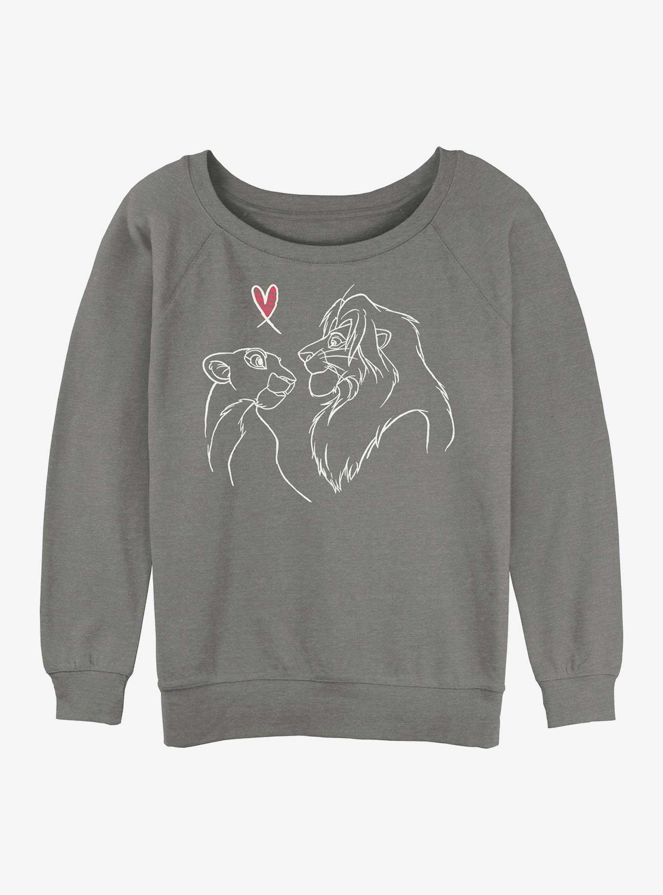 Disney The Lion King Simba And Nala In Love Womens Slouchy Sweatshirt, , hi-res