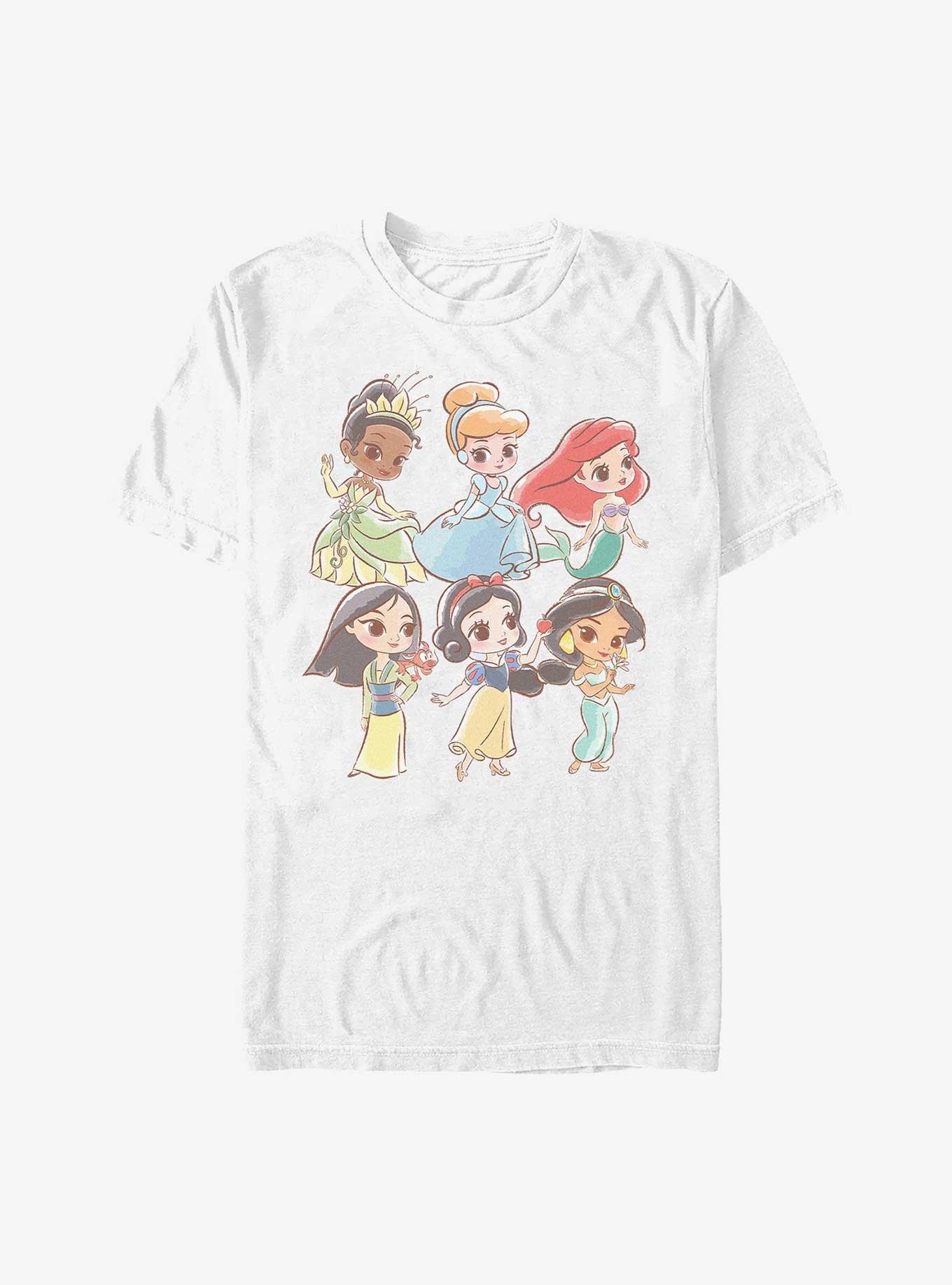 Disney Princesses Chibi Princess Grid T-Shirt, WHITE, hi-res