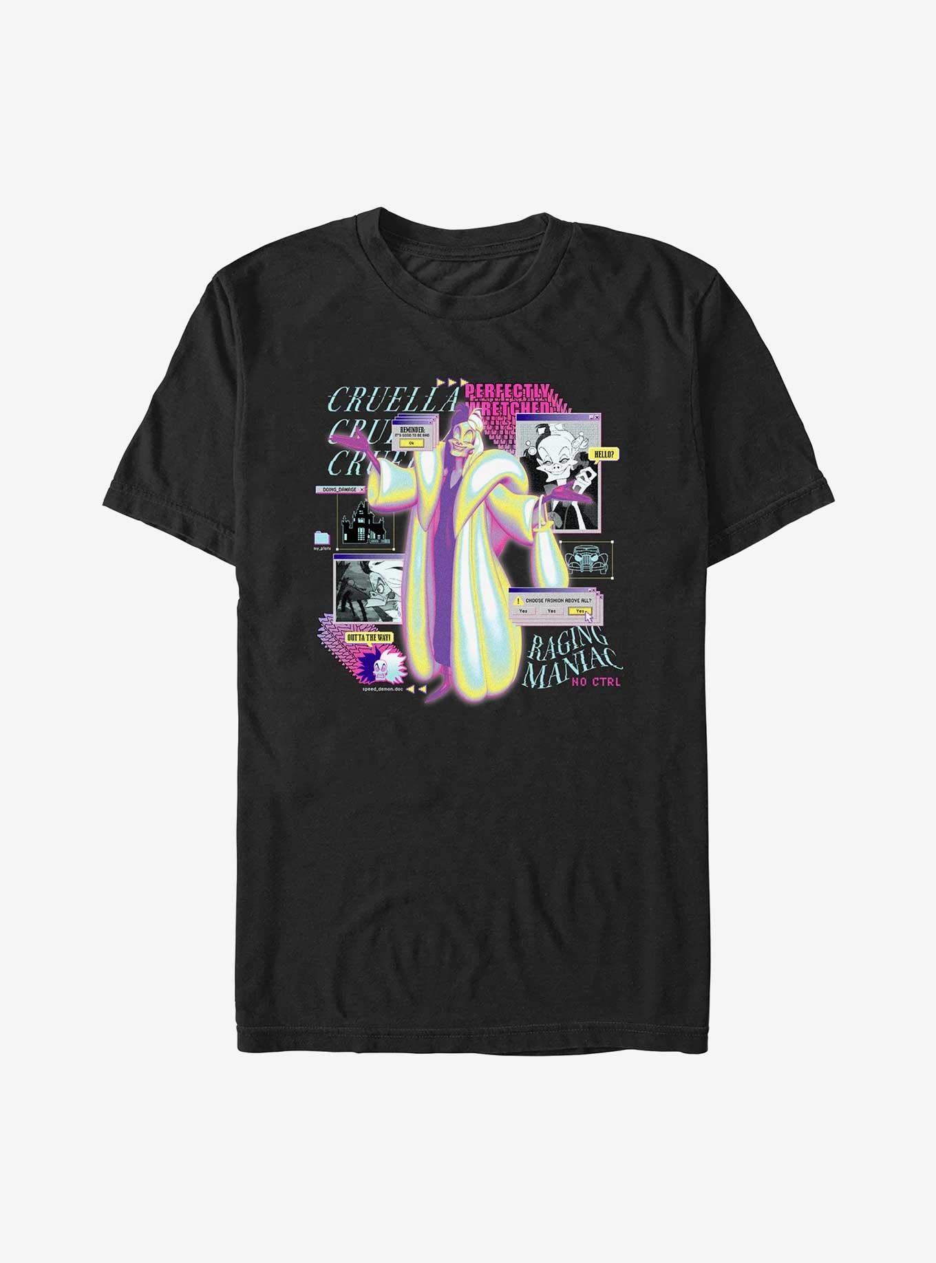 Disney Villains Cruella Always Choose Fashion Retro Computer T-Shirt, , hi-res