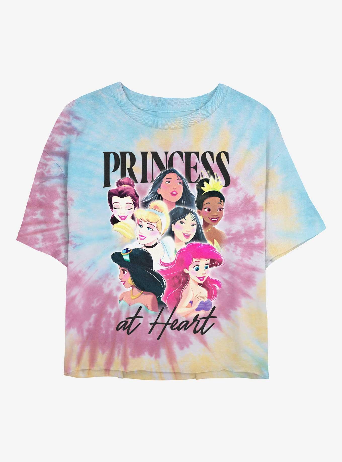 Disney Princesses Airbrushy Princesses Tie-Dye Womens Crop T-Shirt, , hi-res