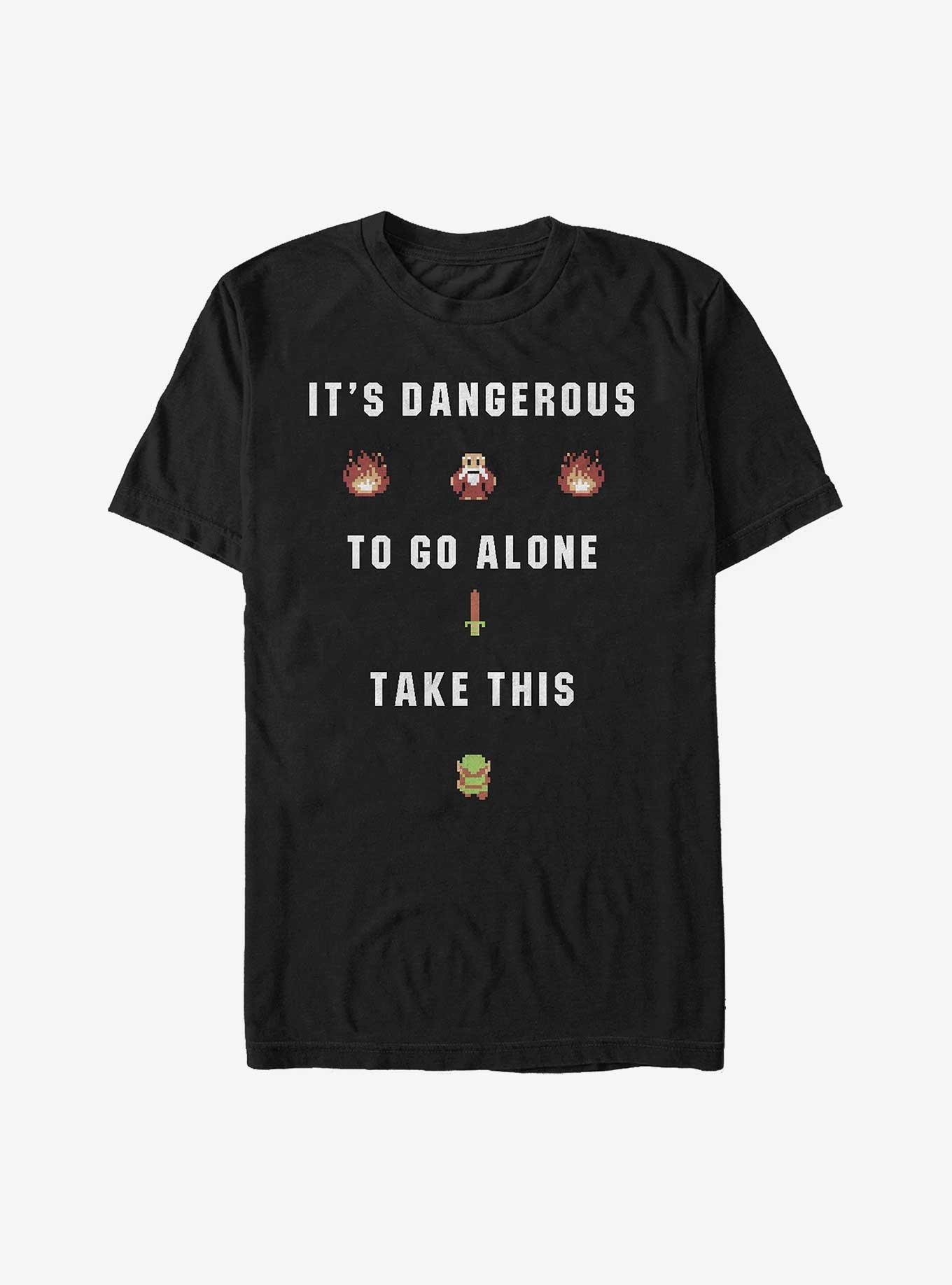 The Legend Of Zelda Dangerous To Go Alone Pixelated T-Shirt, , hi-res