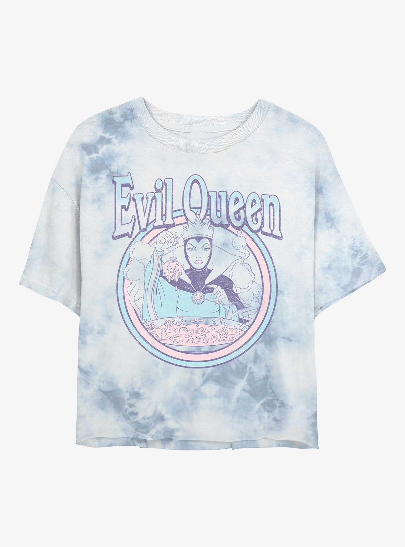 Disney Villains Evil Queen Tie-Dye Womens Crop T-Shirt, WHITEBLUE, hi-res