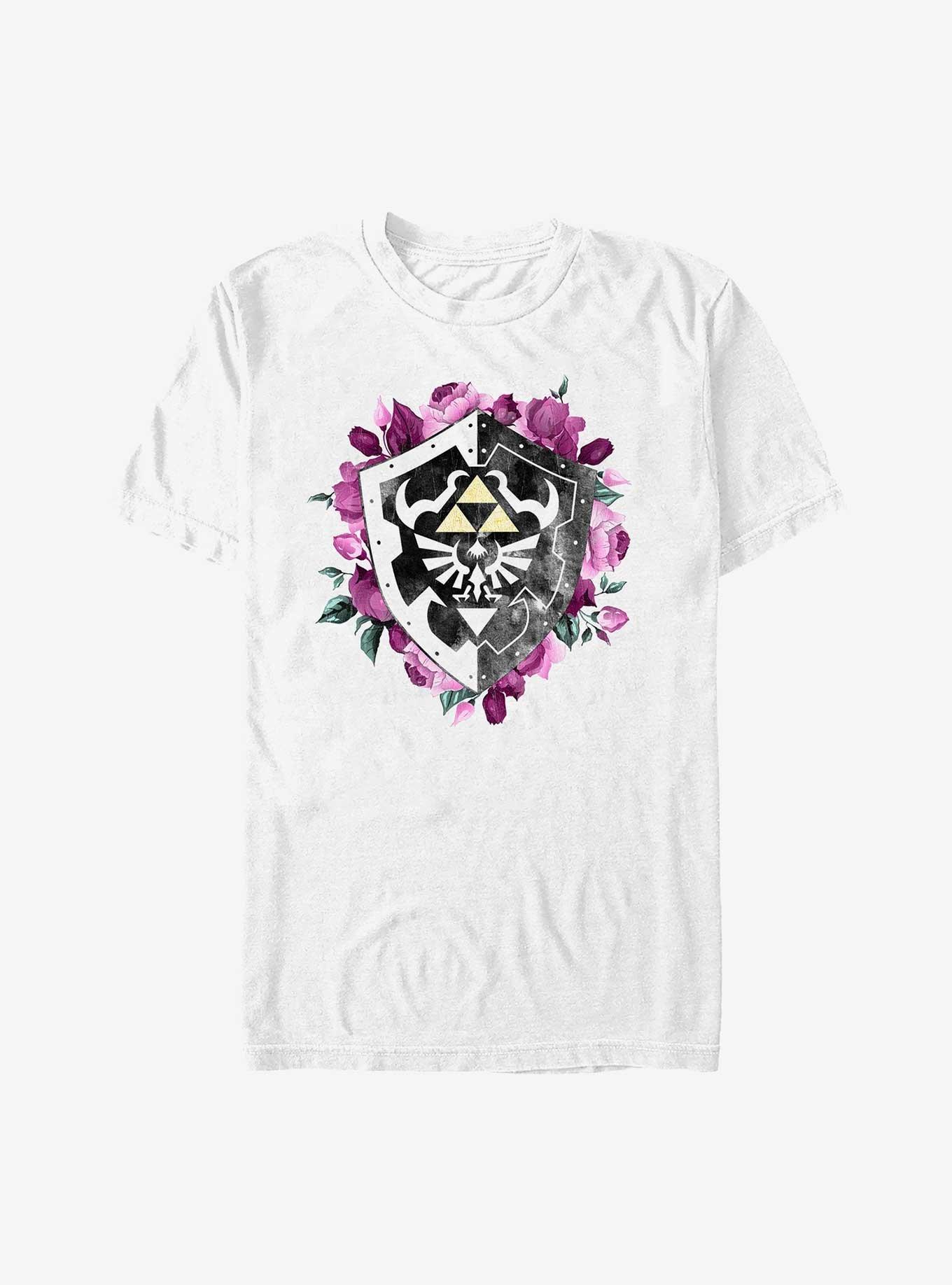 The Legend Of Zelda Floral Sheild T-Shirt, , hi-res