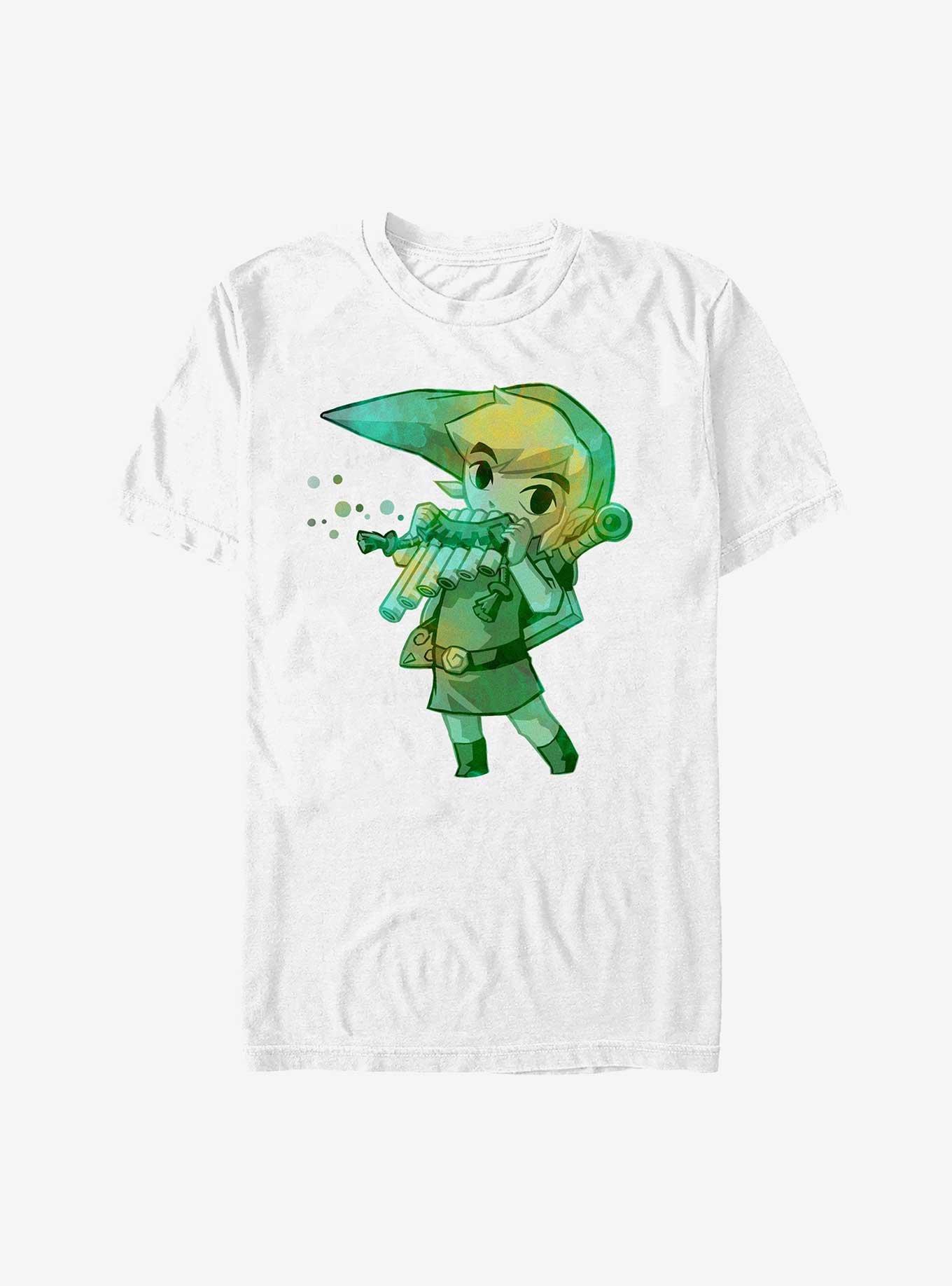 The Legend Of Zelda Flute Watercolor T-Shirt, WHITE, hi-res