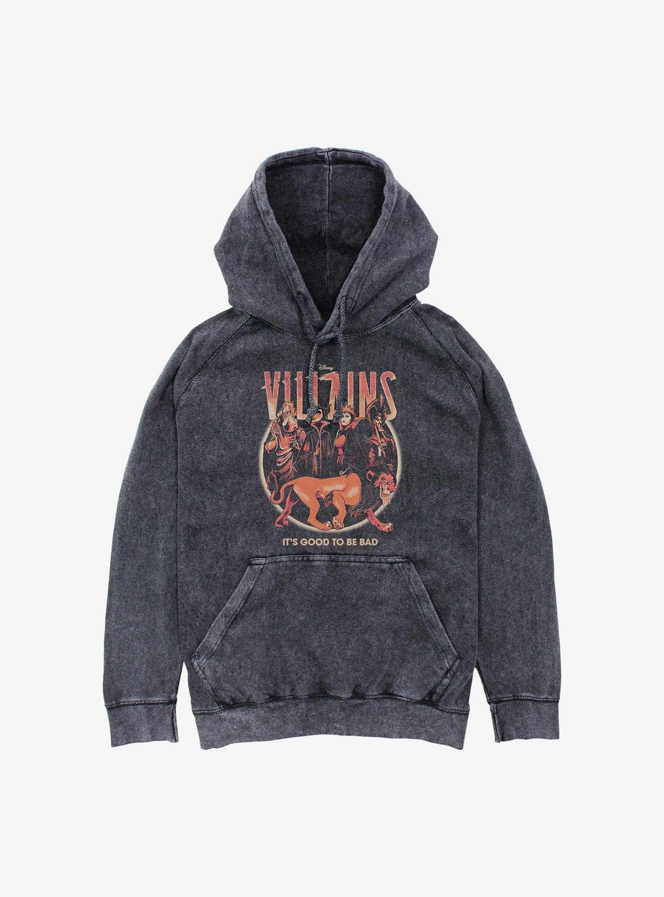Disney Villains It's Good To Be Bad Mineral Wash Hoodie, BLACK, hi-res