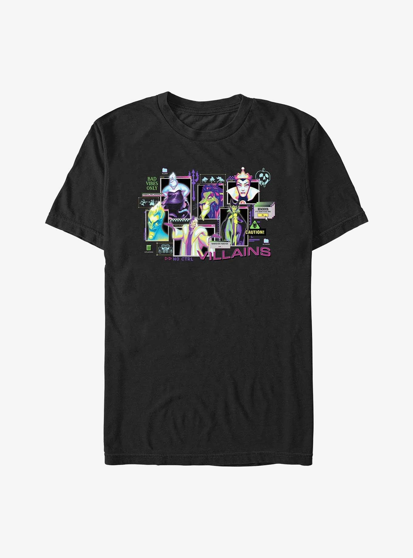 Disney Villains Bad Vibes Only Retro Computer T-Shirt,Specials : American Fashion Style Bags On Sale