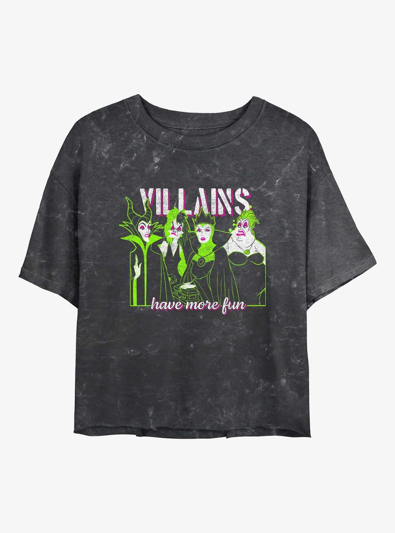 Disney Villains Grunge Villains Have More Fun Mineral Wash Womens Crop T-Shirt, , hi-res