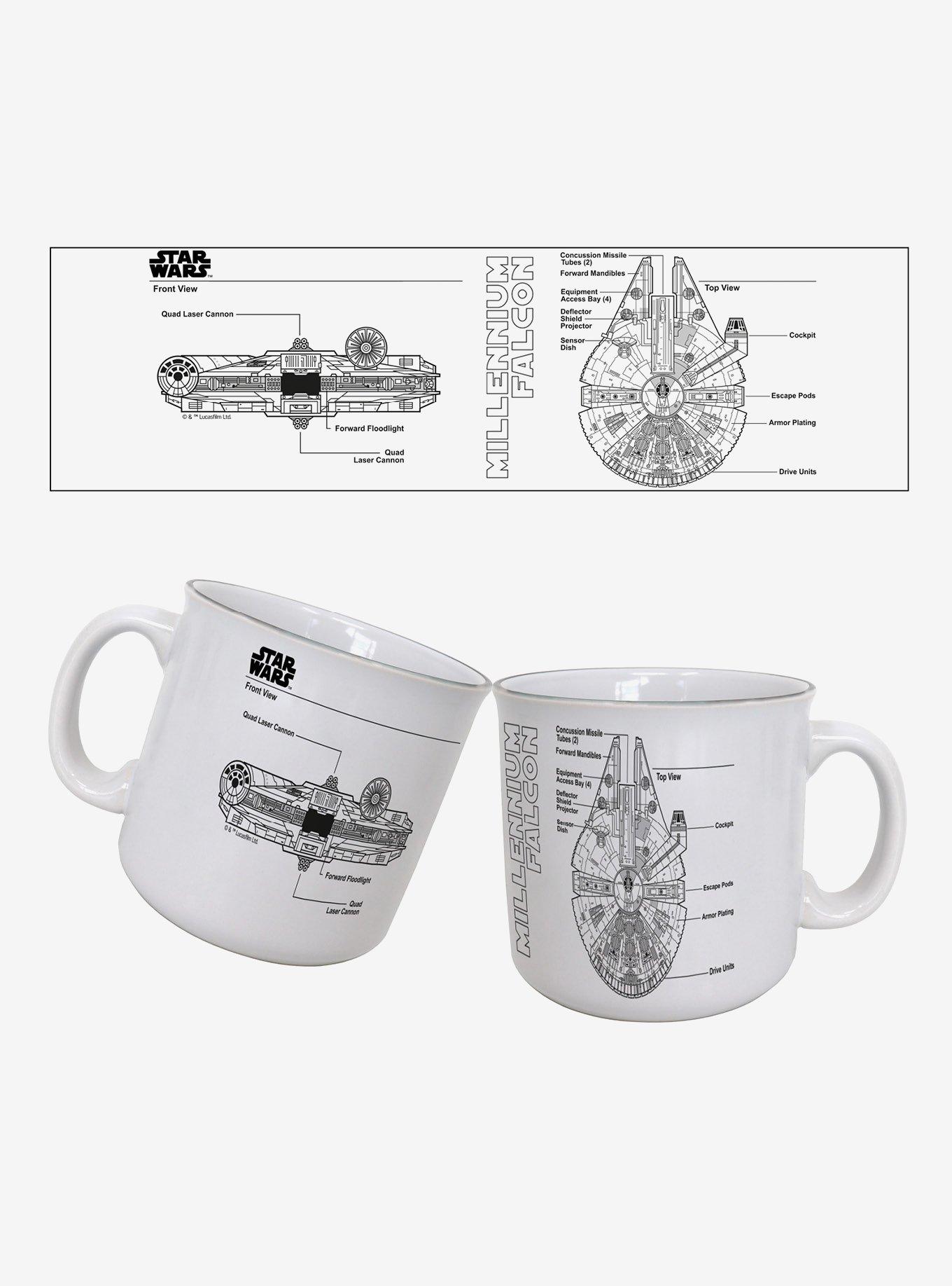 Star Wars Blueprint Millennium Falcon 20oz Camper Mug, , hi-res