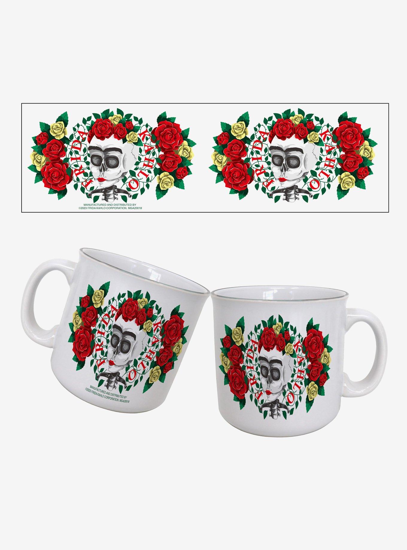 Frida Kahlo Floral Skull 20oz Camper Mug, , hi-res