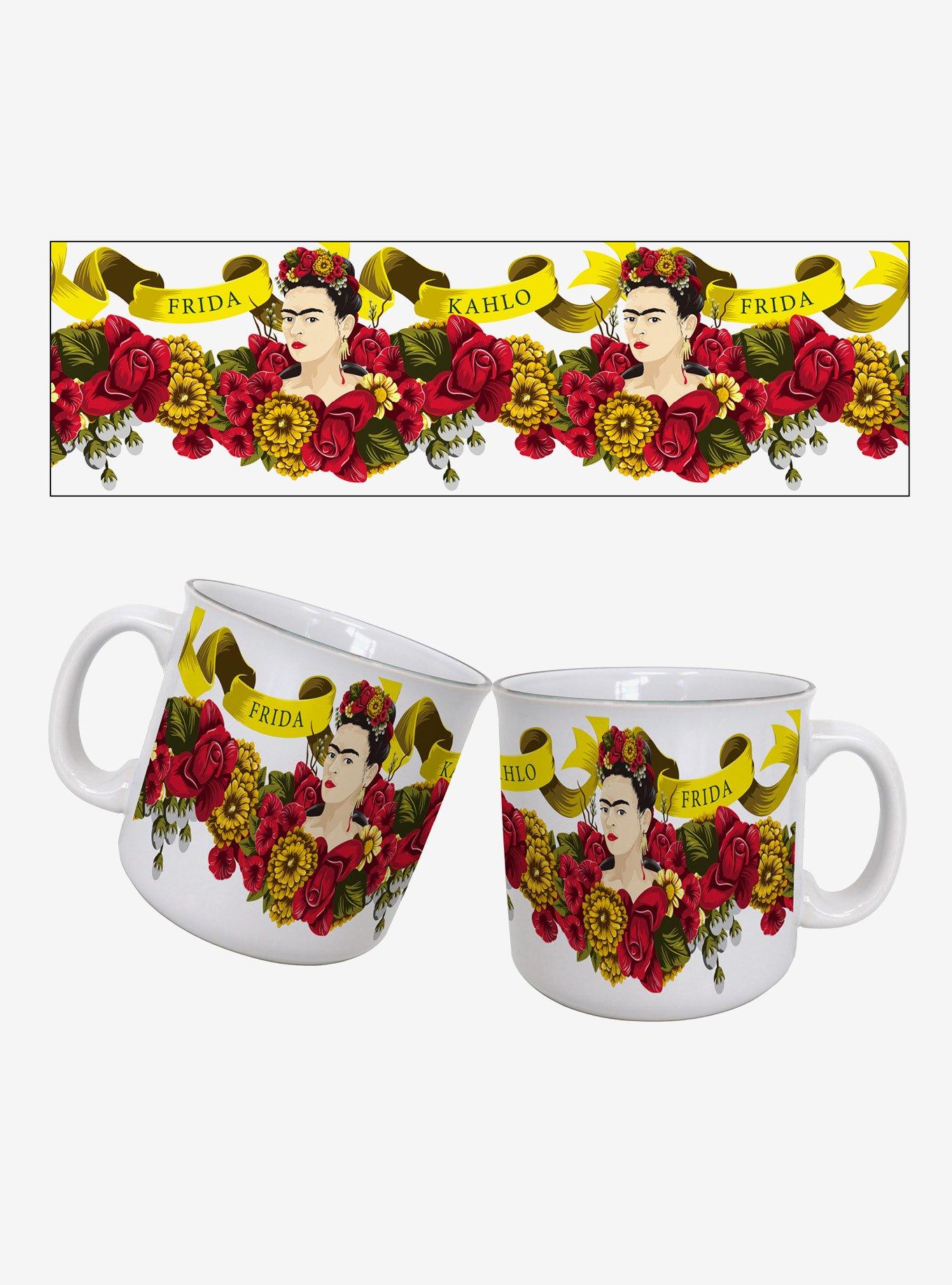 Frida Kahlo Flowers and Ribbons 20oz Camper Mug, , hi-res