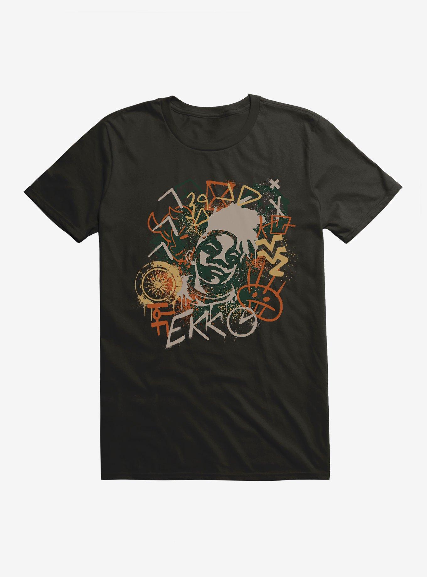 Arcane Graffiti Ekko Extra Soft T-Shirt, BLACK, hi-res