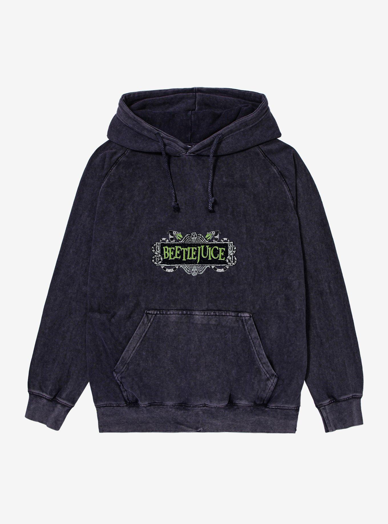 Beetlejuice Title Logo Mineral Wash Hoodie, , hi-res