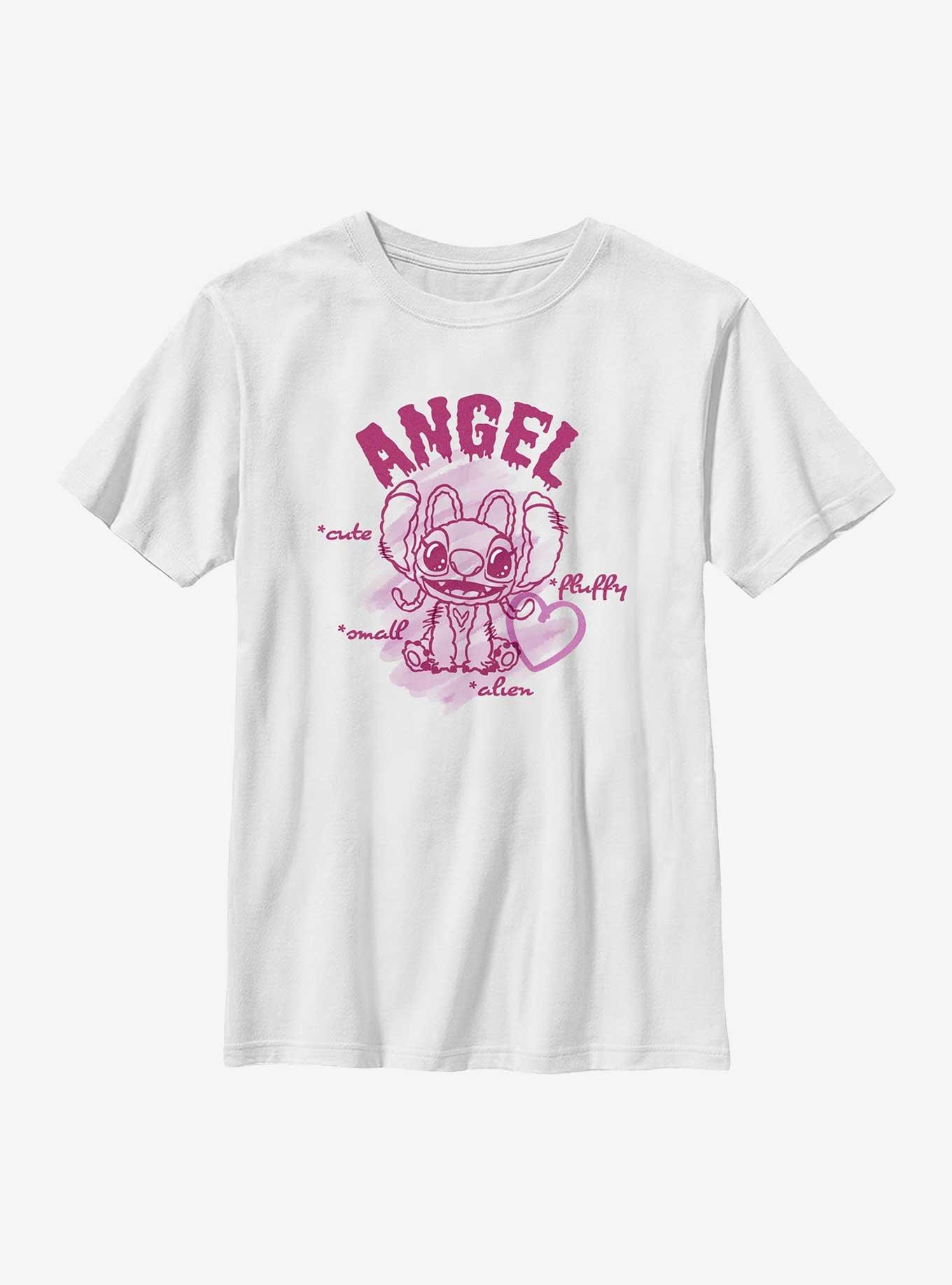 Disney Lilo & Stitch Angel Small Fluffy Cute Alien Youth T-Shirt, , hi-res