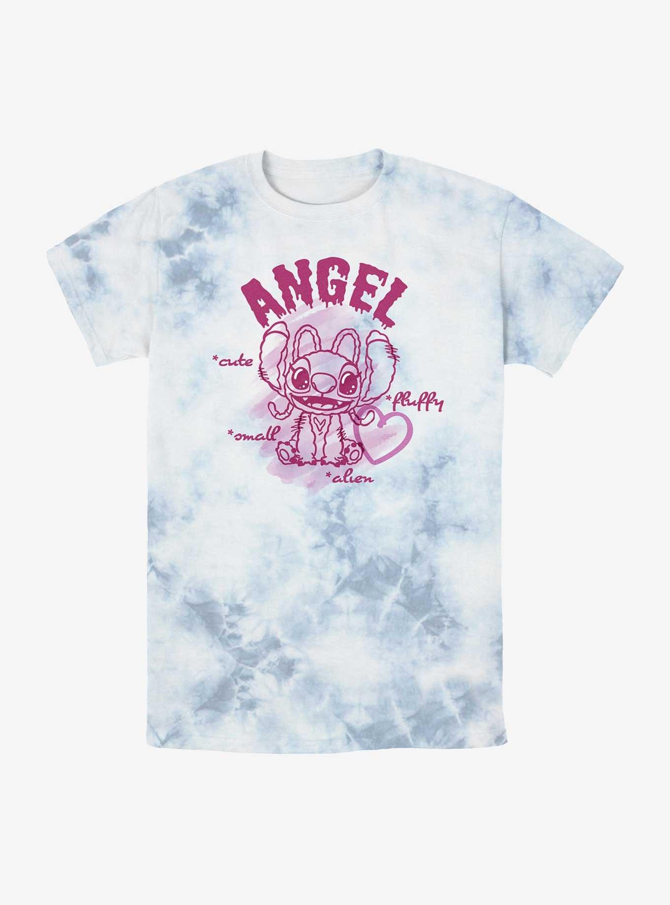 Disney Lilo & Stitch Angel Small Fluffy Cute Alien Tie-Dye T-Shirt, , hi-res
