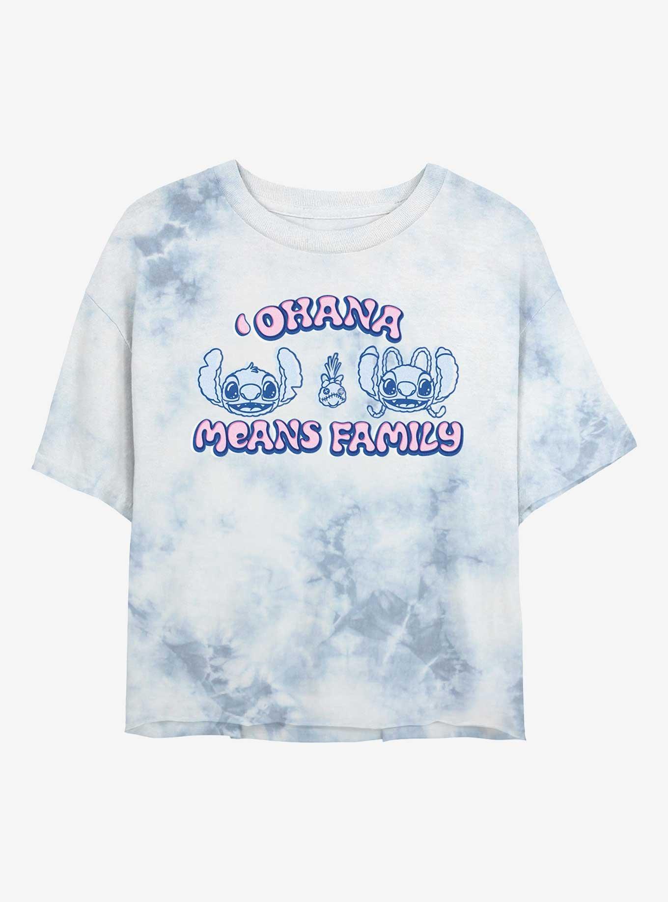 Disney Lilo & Stitch Ohana Is Family Tie Dye Crop Womens T-Shirt, , hi-res