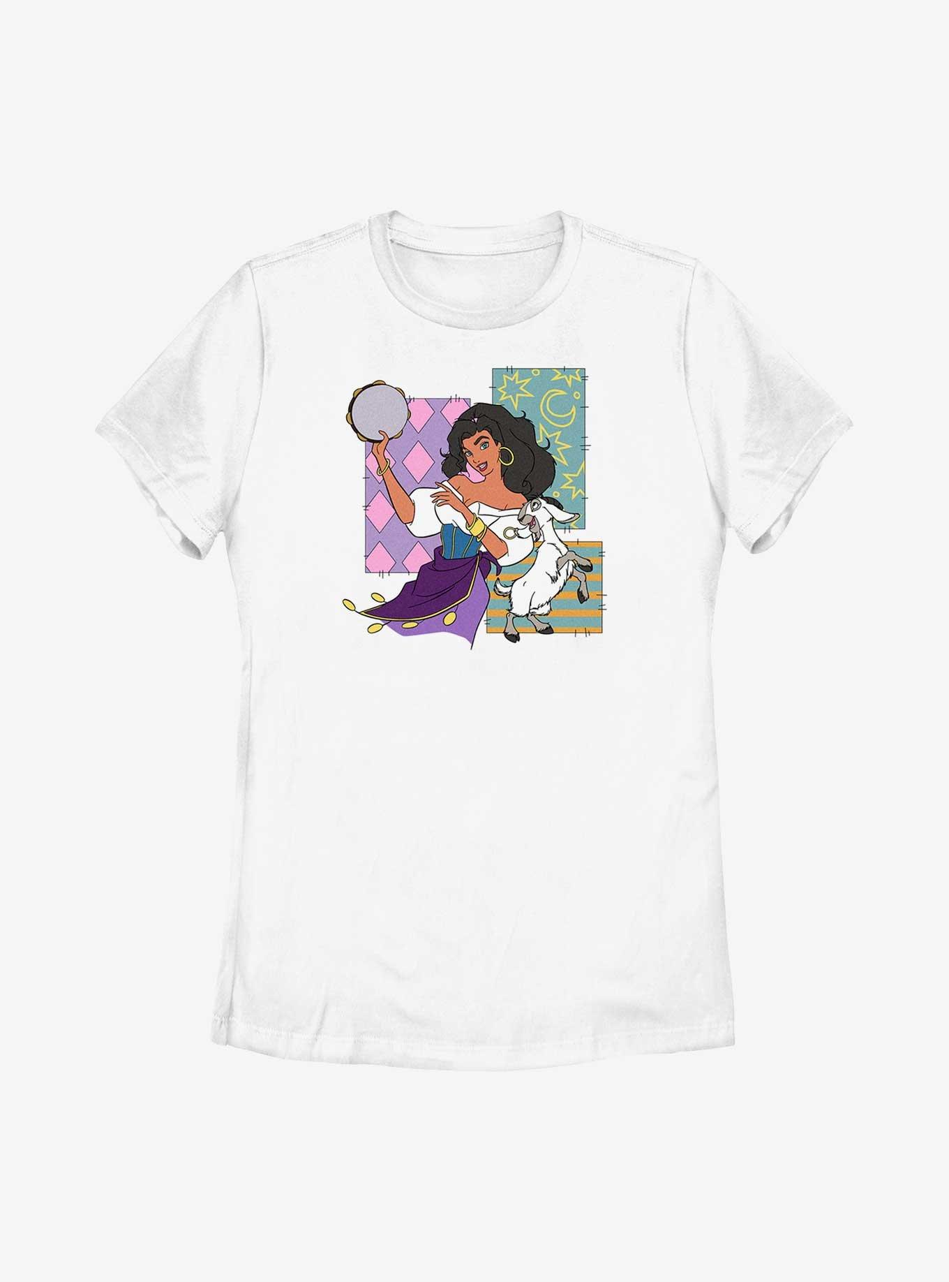 Disney The Hunchback Of Notre Dame Esmeralda Patchwork Womens T-Shirt,Specials : American Fashion Style Bags On Sale