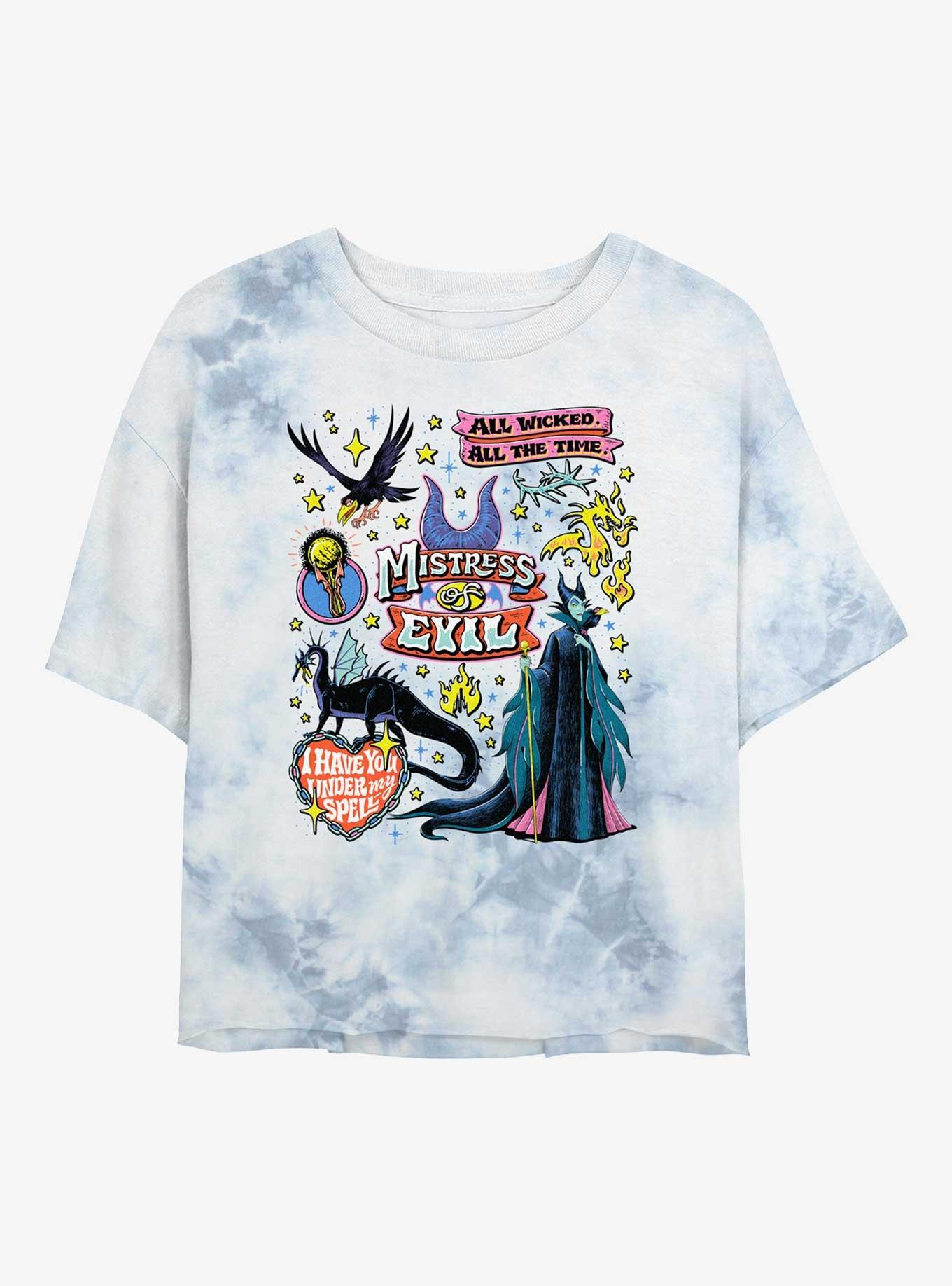 Disney Villains Mistress Of Evil Tie Dye Crop Womens T-Shirt, , hi-res