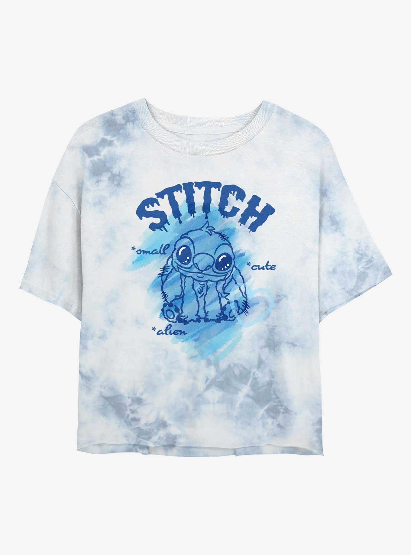 Disney Lilo & Stitch Small Cute Alien Tie Dye Crop Womens T-Shirt, , hi-res