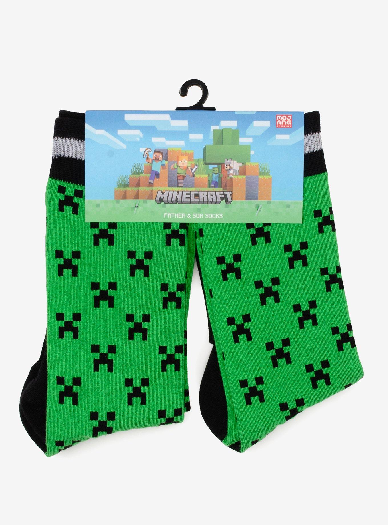 Minecraft Creeper Green Father & Son Sock Set, , hi-res