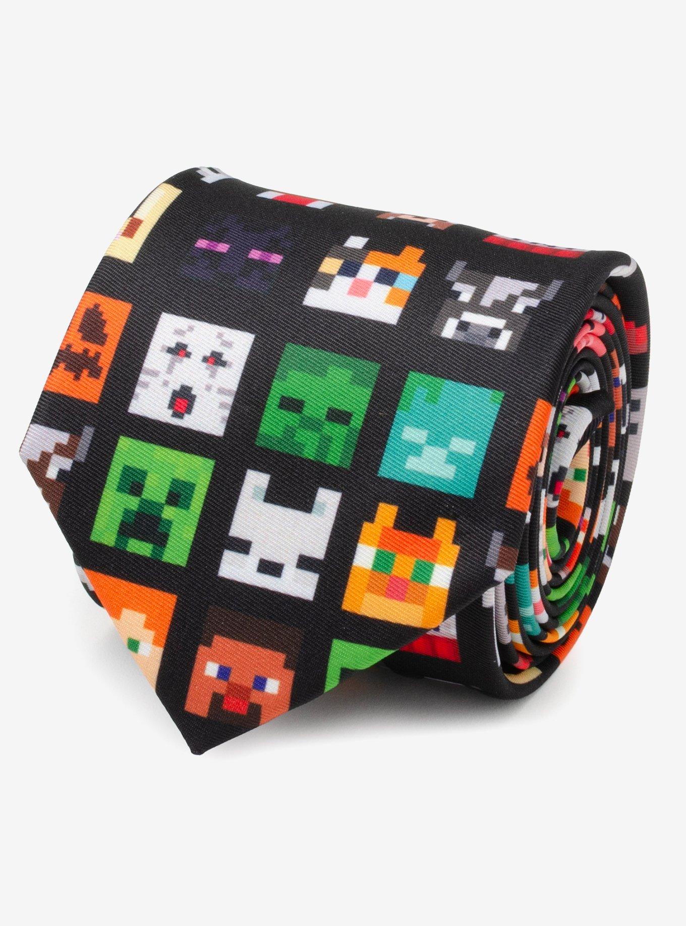 Minecraft Character Black Men's Tie, , hi-res